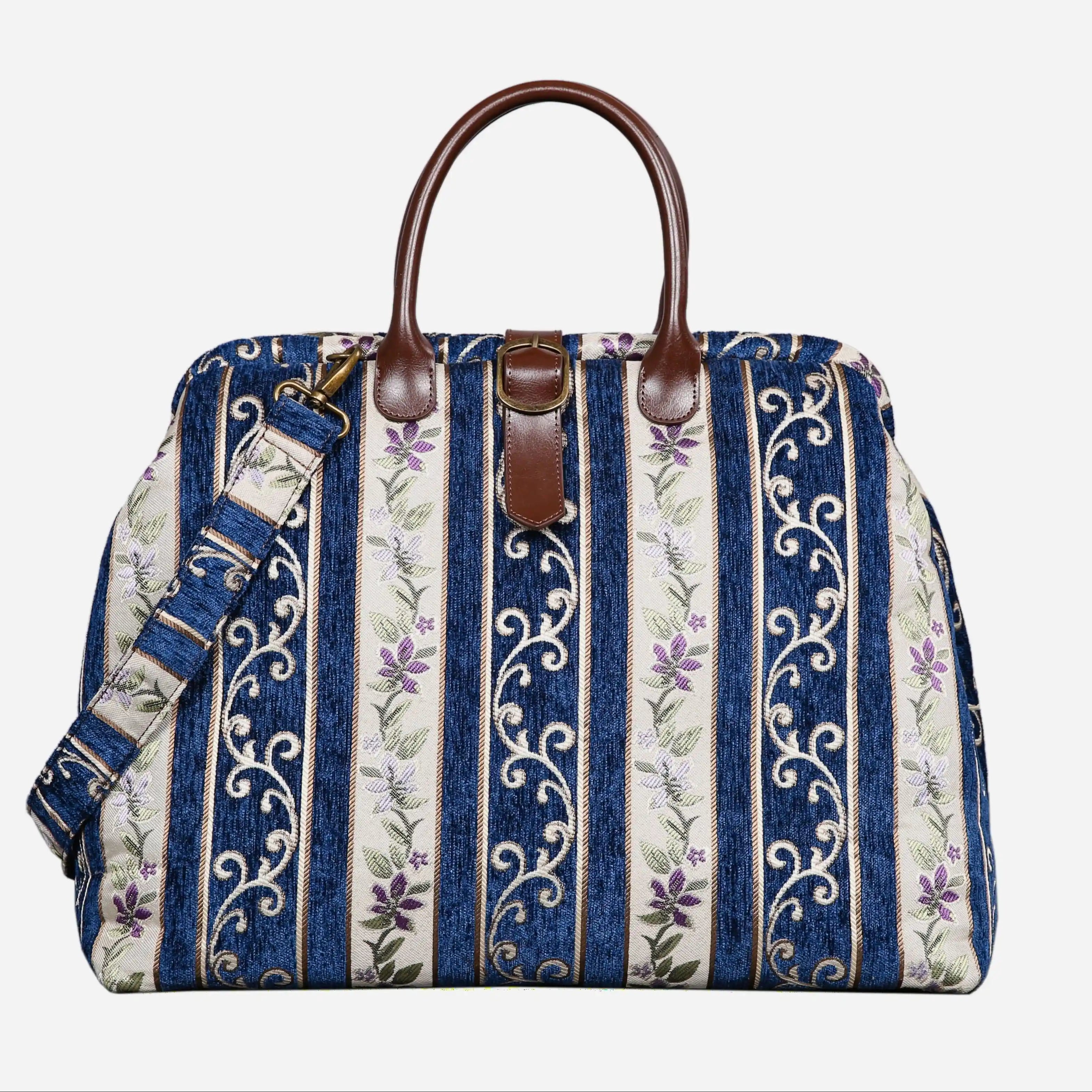 Victorian Stripes Navy Mary Poppins Weekender Carpetbag of America main