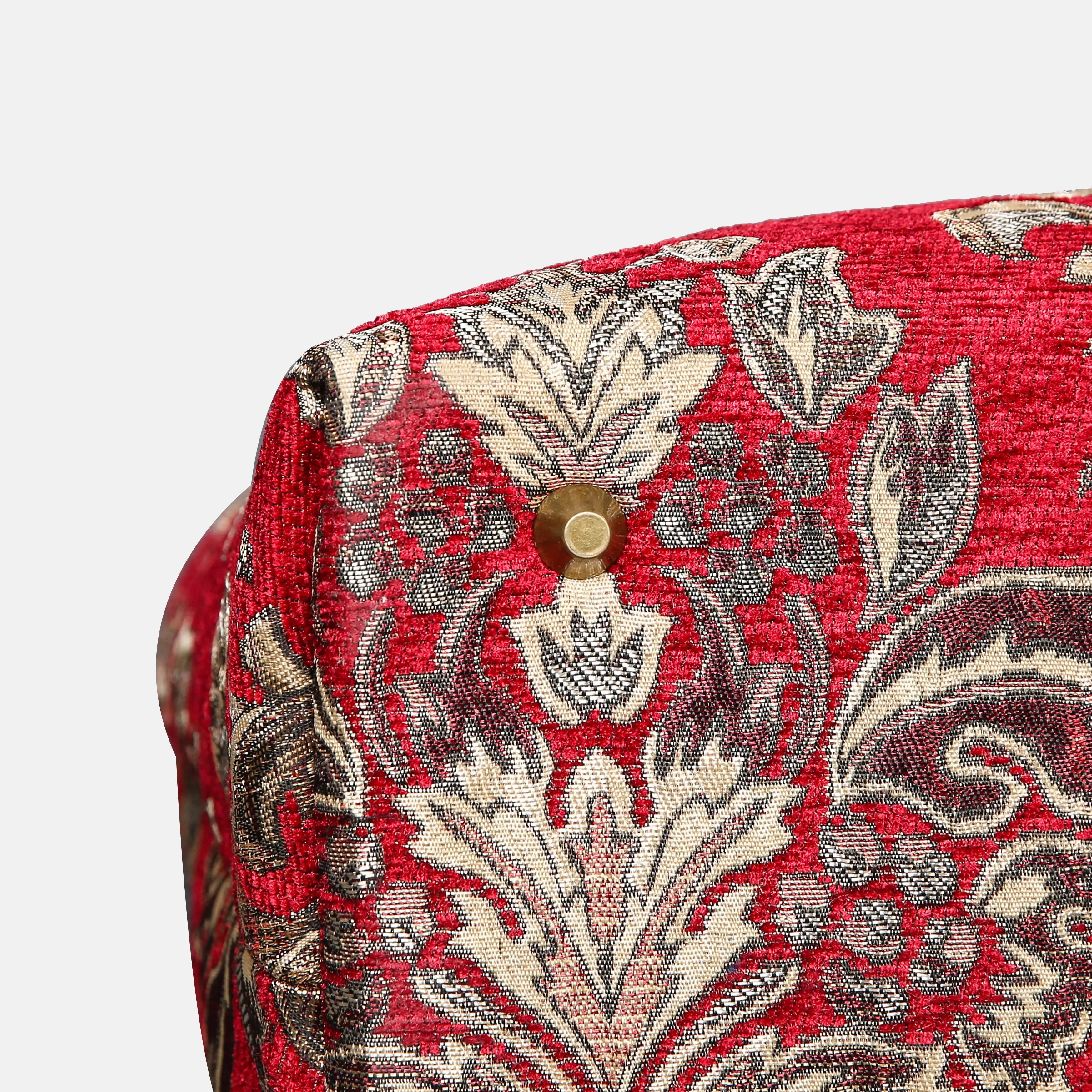 Victorian Blossom Red Mary Poppins Weekender Carpetbag bottom