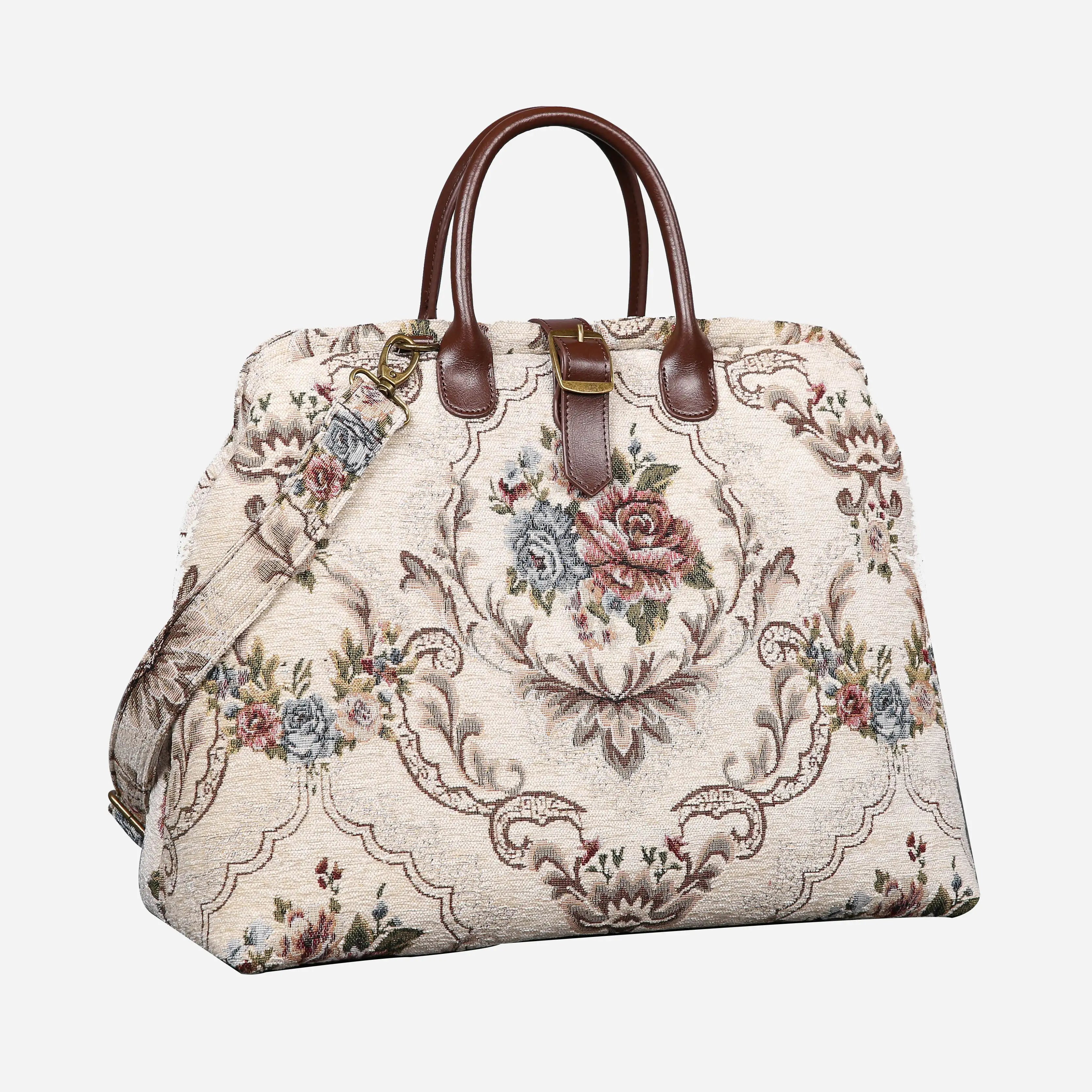 Floral Cream Mary Poppins Weekender Carpetbag front