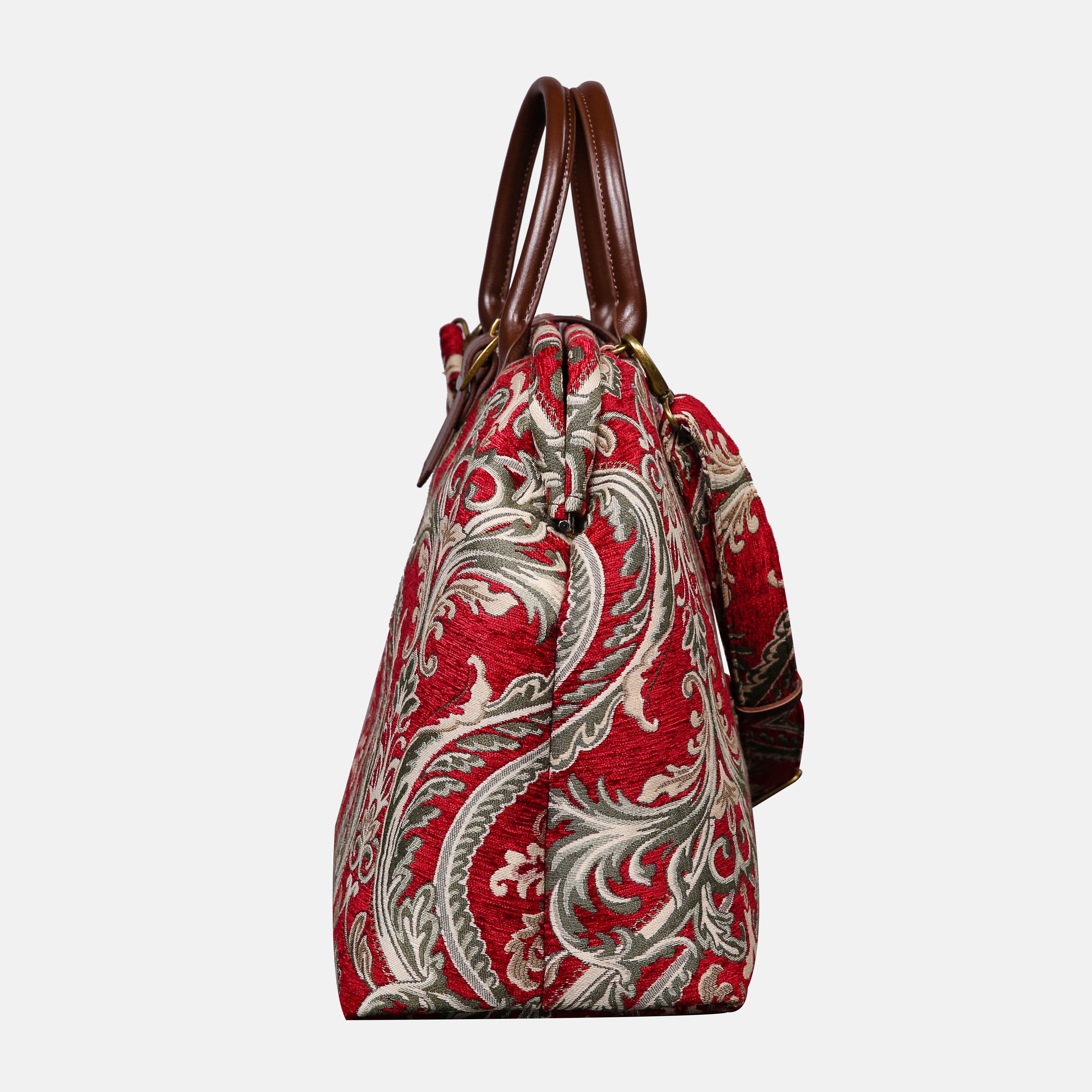 ELIZABETH Red Mary Poppins Weekender carpet bag MCW Handmade-2