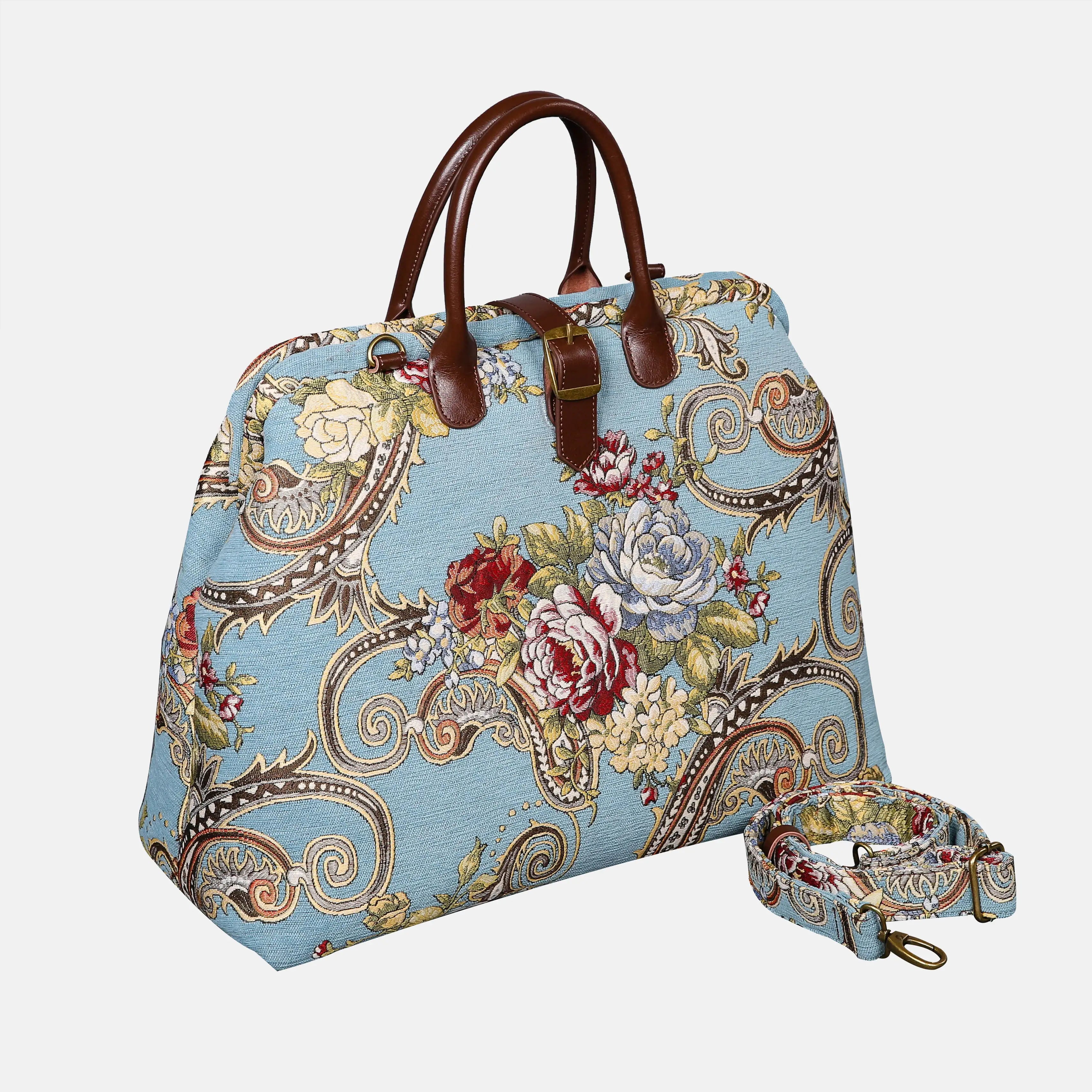 Paisley Mary Poppins Weekender Carpetbag with shoulder strap