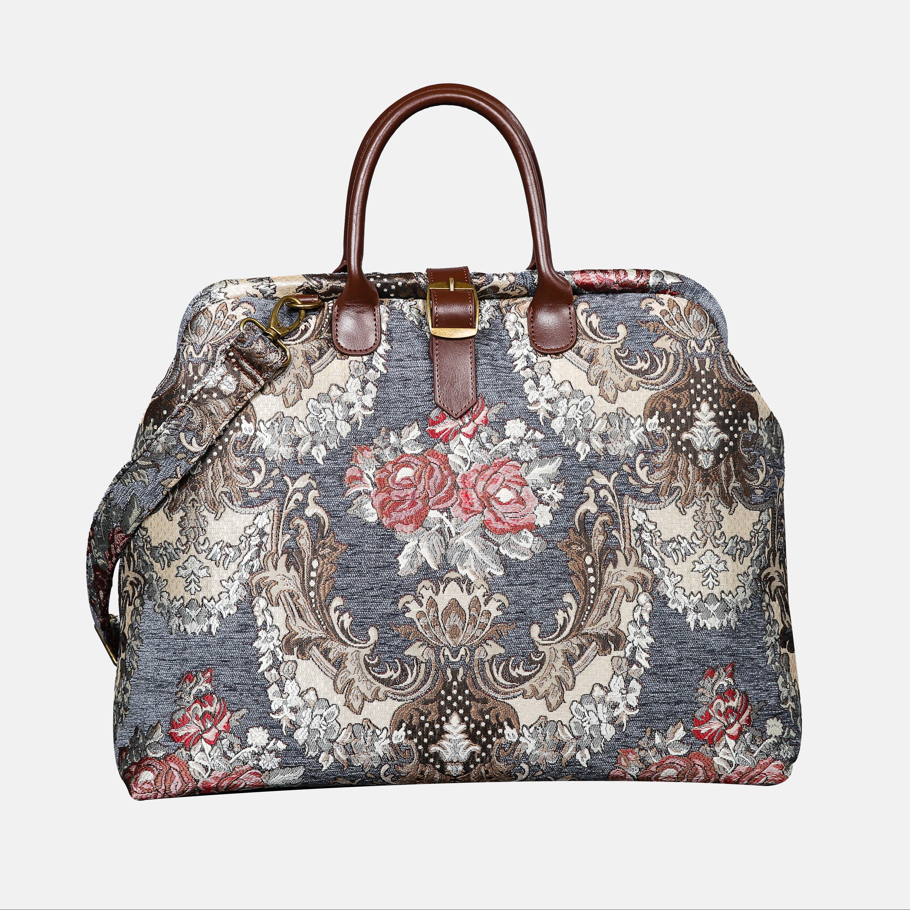 Brocade Grey Mary Poppins Weekender carpet bag MCW Handmade