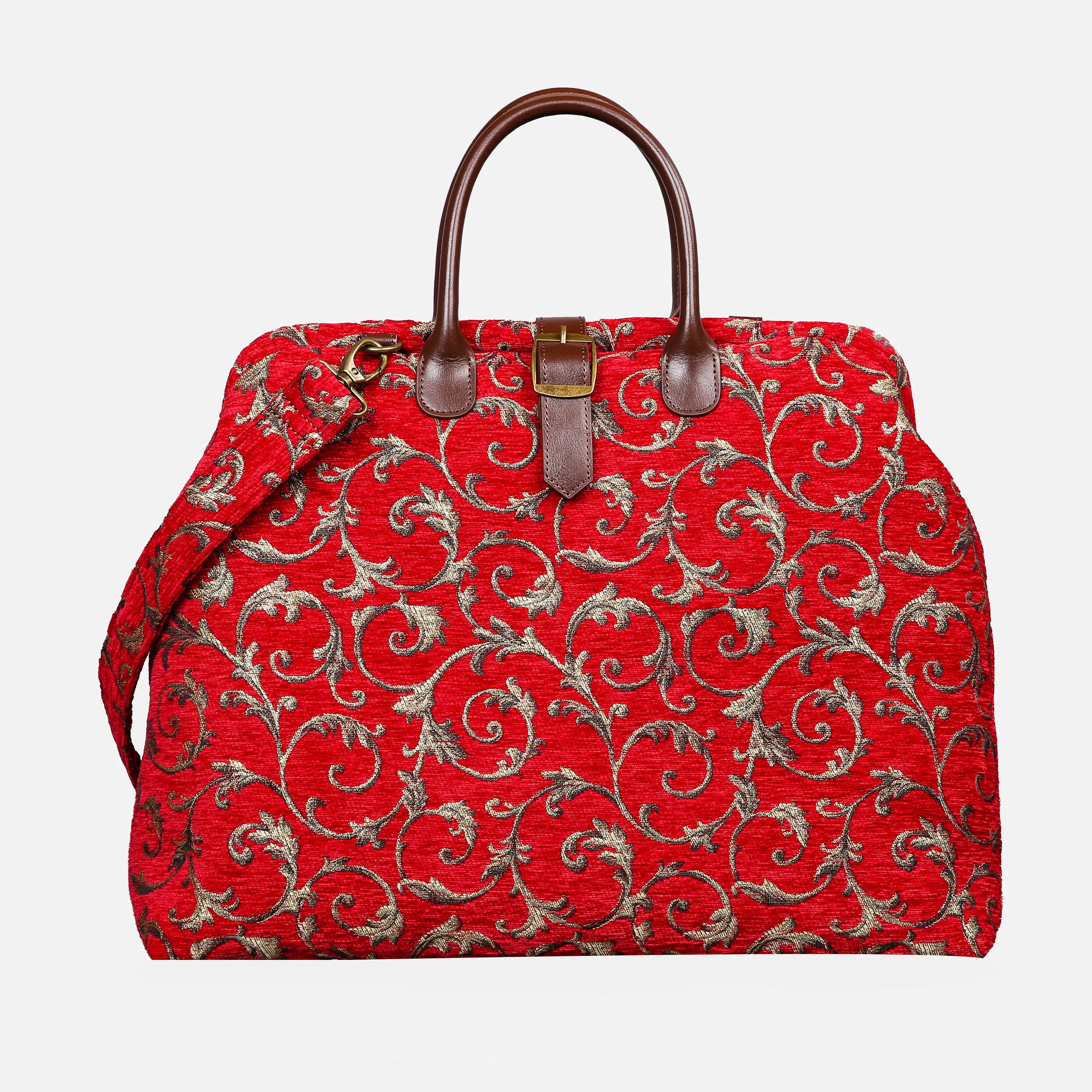 Vintage Scroll Red Mary Poppins Weekender Carpetbag of America main