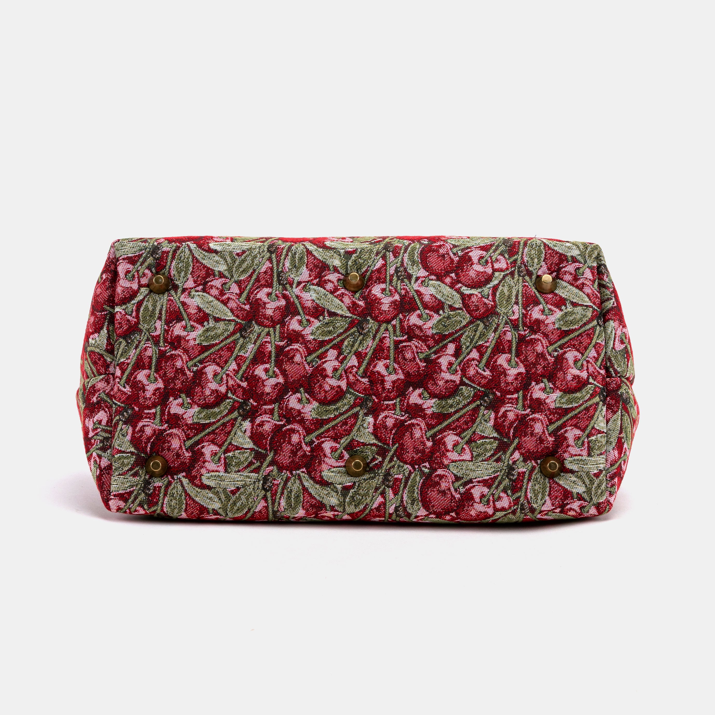 Handsewn Carpet Purse Mary Poppins Carpet Bag Everyday Carry Shoulder Bag Cherry Cascade bottom