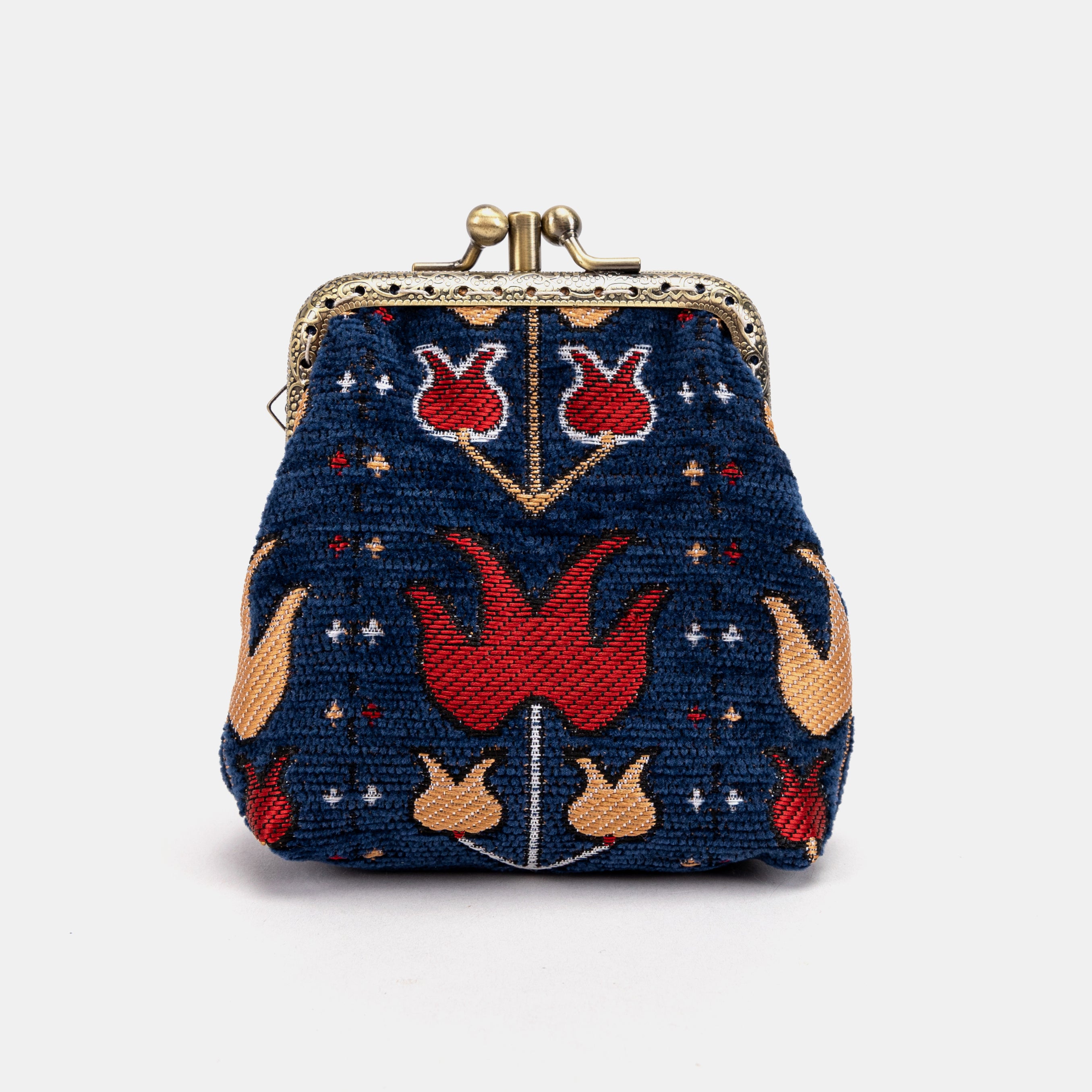 Poppy Bloom Double Kiss Clasp Coin Purse Carpetbag of America front