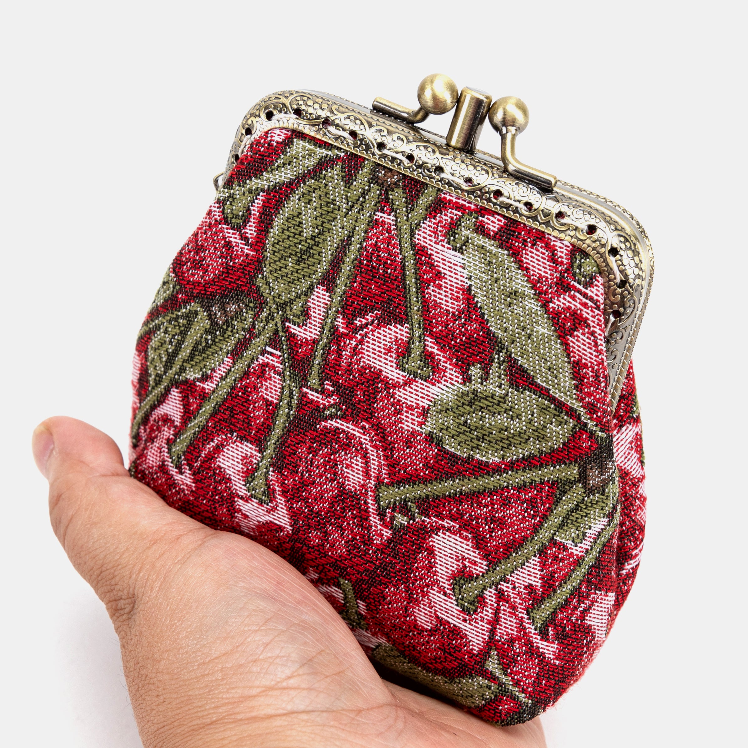 Cherry Cascade Double Kiss Clasp Coin Purse of America main
