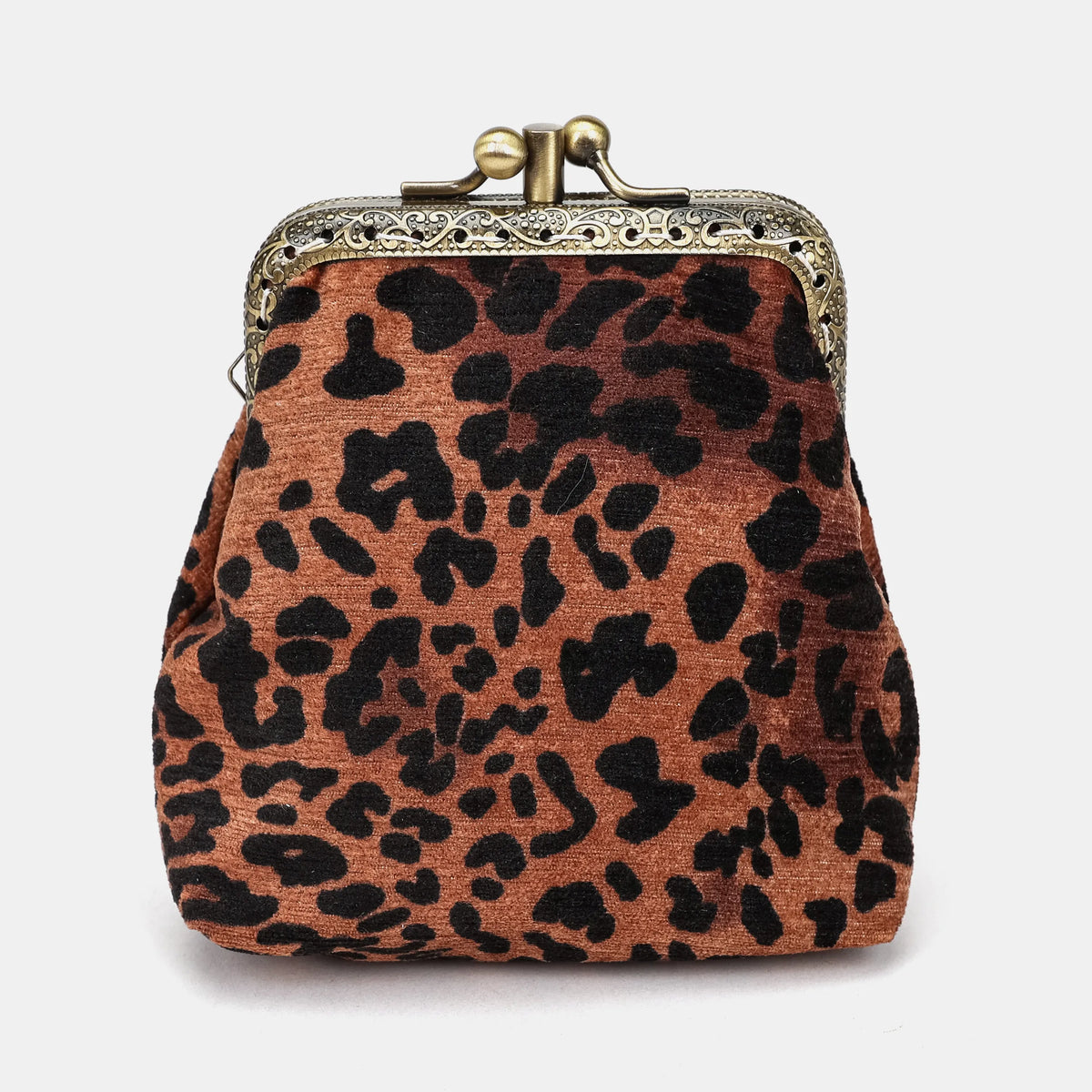 Leopard Classic Double Kiss Clasp Coin Purse Carpetbag of America main