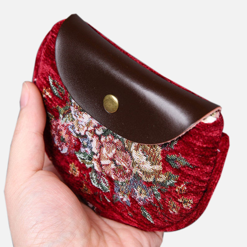 Rose Series Red Flap Coin Purse  MCW Handmade