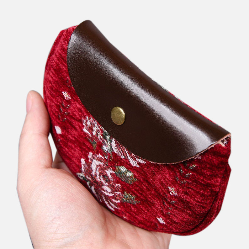 Rose Series Red Flap Coin Purse  MCW Handmade-1