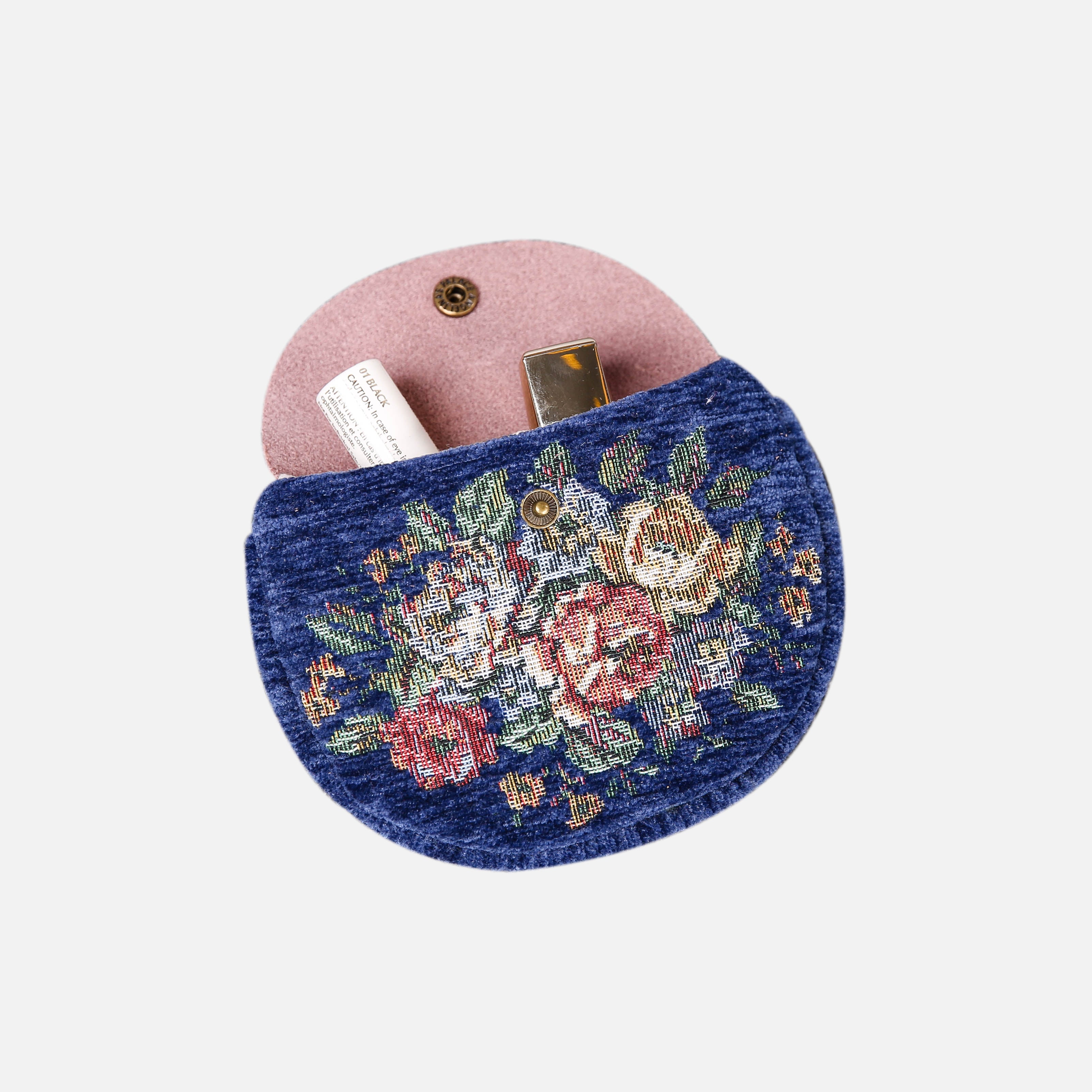 Rose Series Blue Flap Coin Purse  MCW Handmade-7