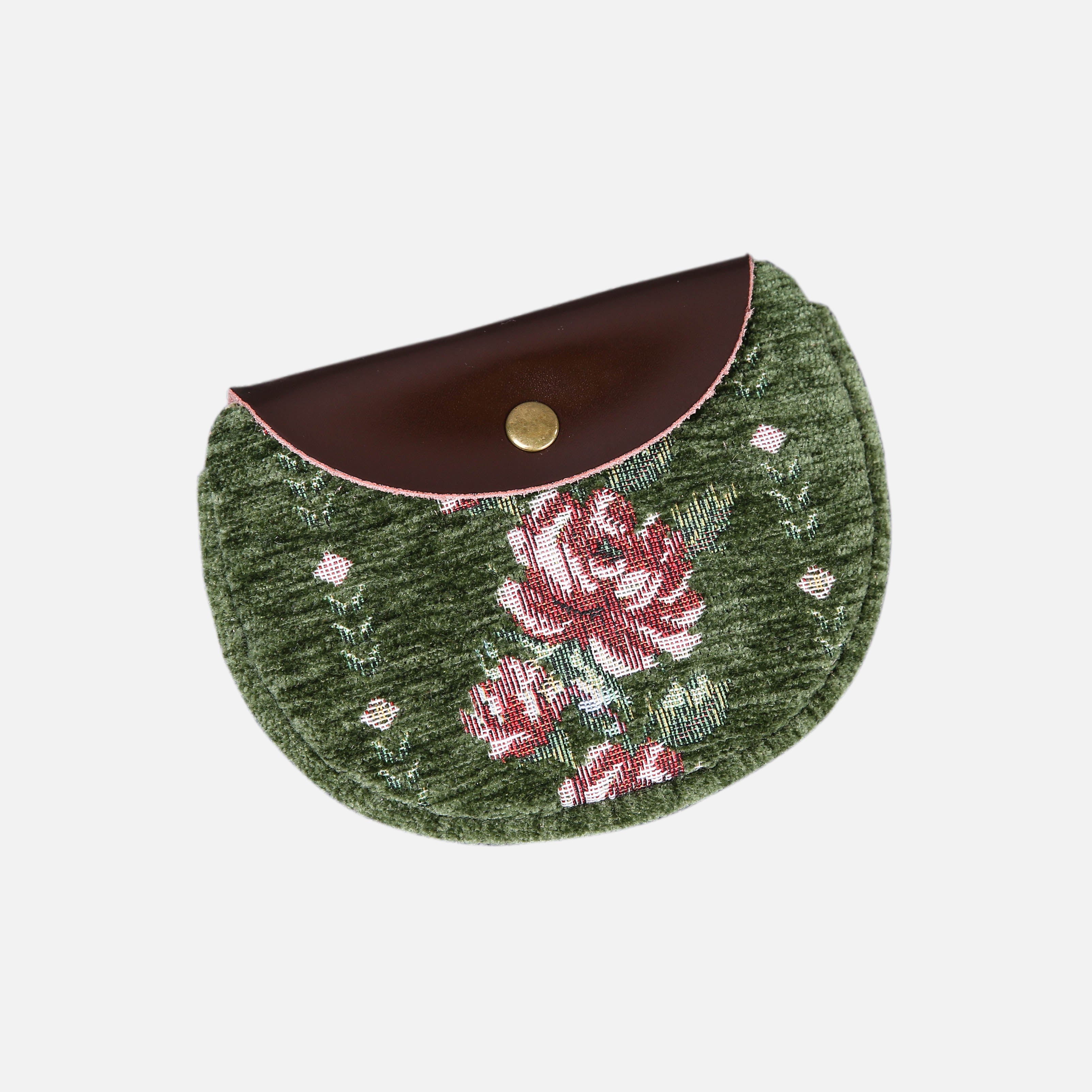 Rose Series Arugula Green Flap Coin Purse  MCW Handmade-2