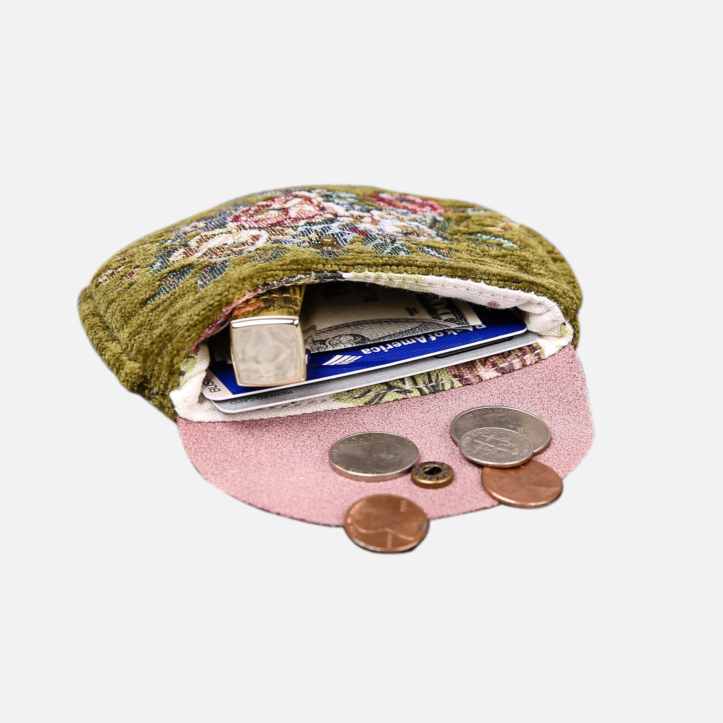 Rose Series Avocado Flap Coin Purse  MCW Handmade-7