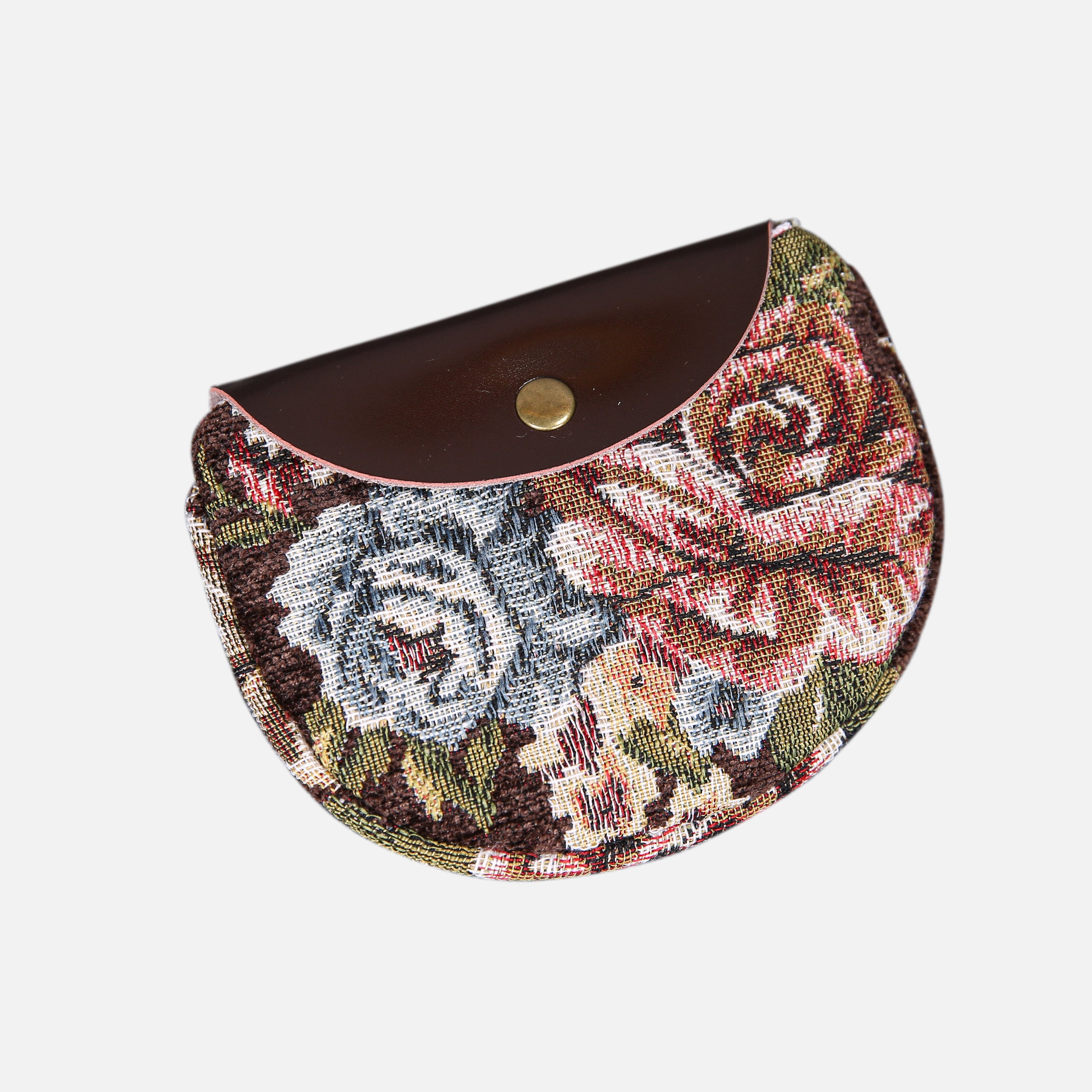 Floral Brown Flap Coin Purse  MCW Handmade-2