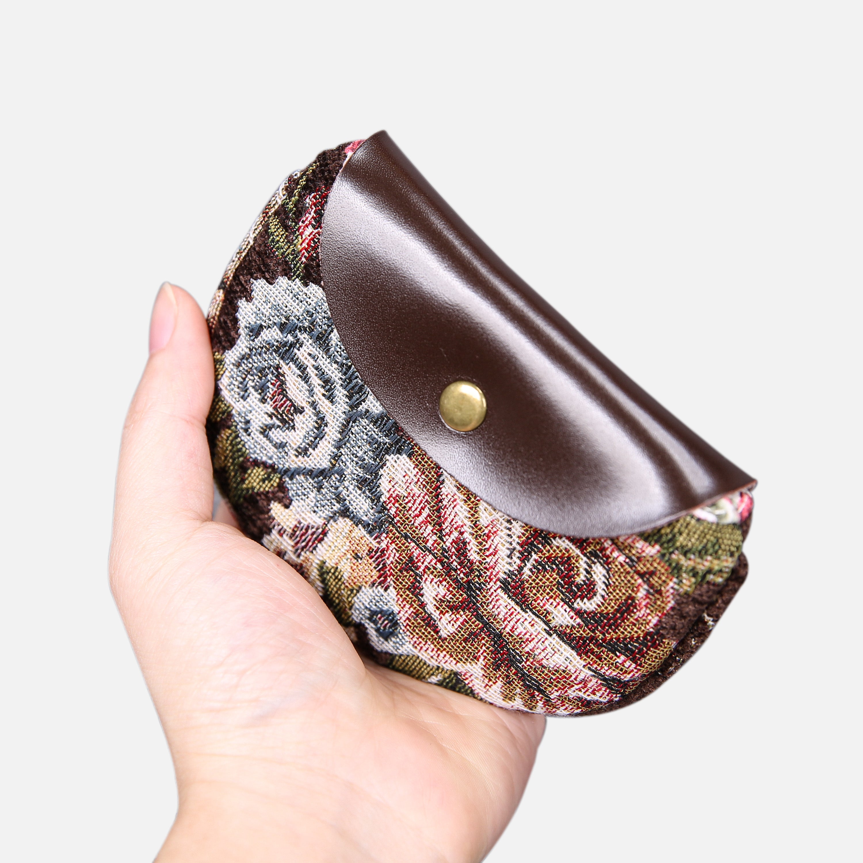 Floral Brown Flap Coin Purse  MCW Handmade