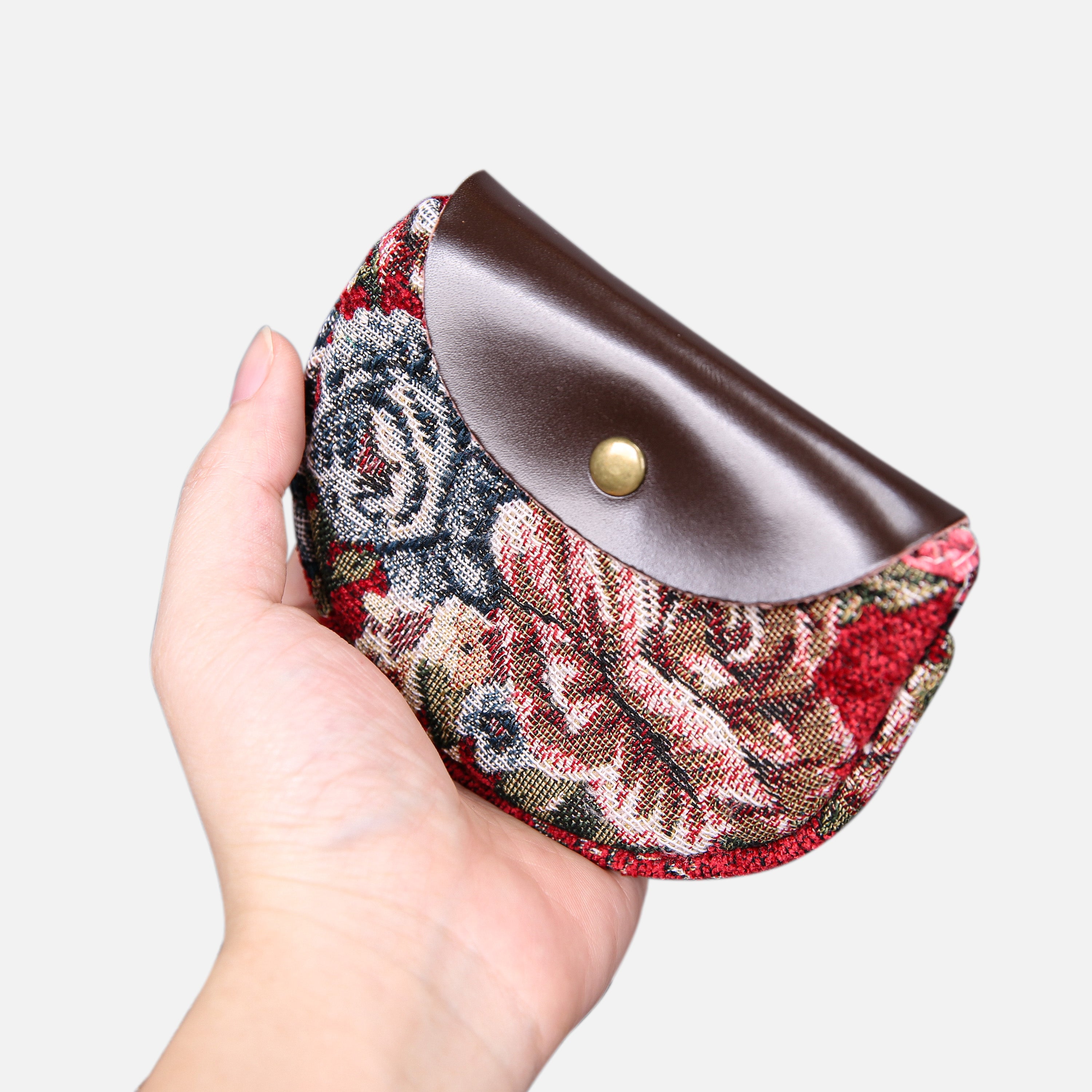 Floral Red Flap Coin Purse  MCW Handmade