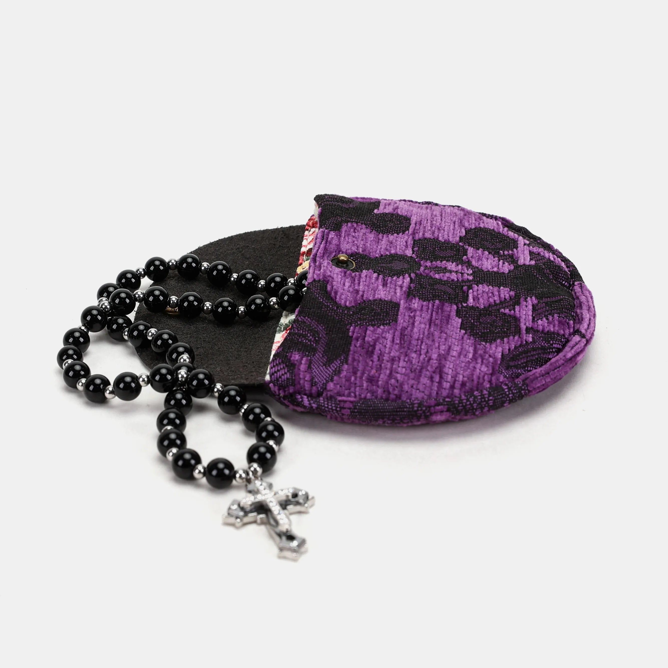 Victorian Blossom Purple Rosary Bag Carpetbag of America main