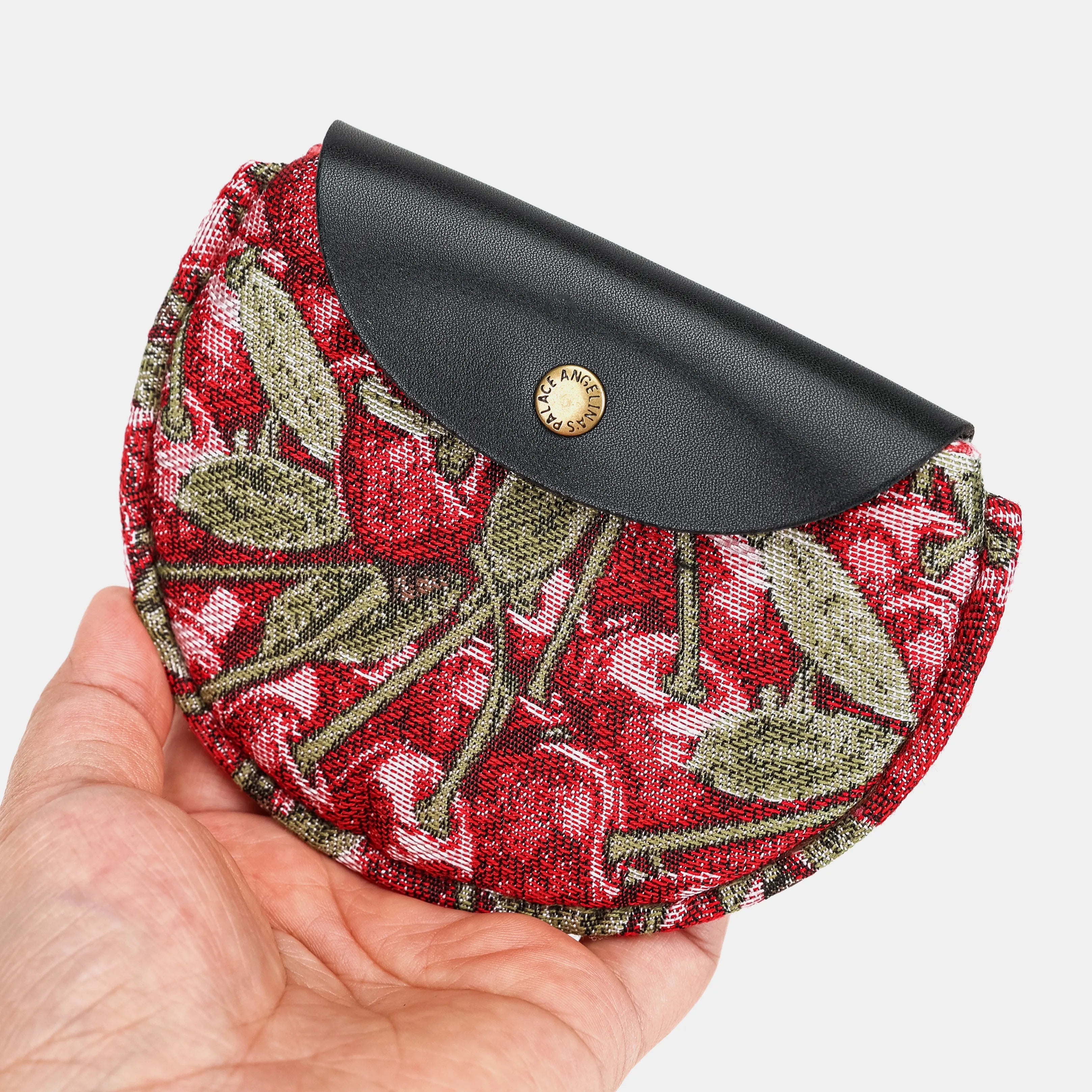 Cherry Cascade Rosary Bag Carpetbag of America closing