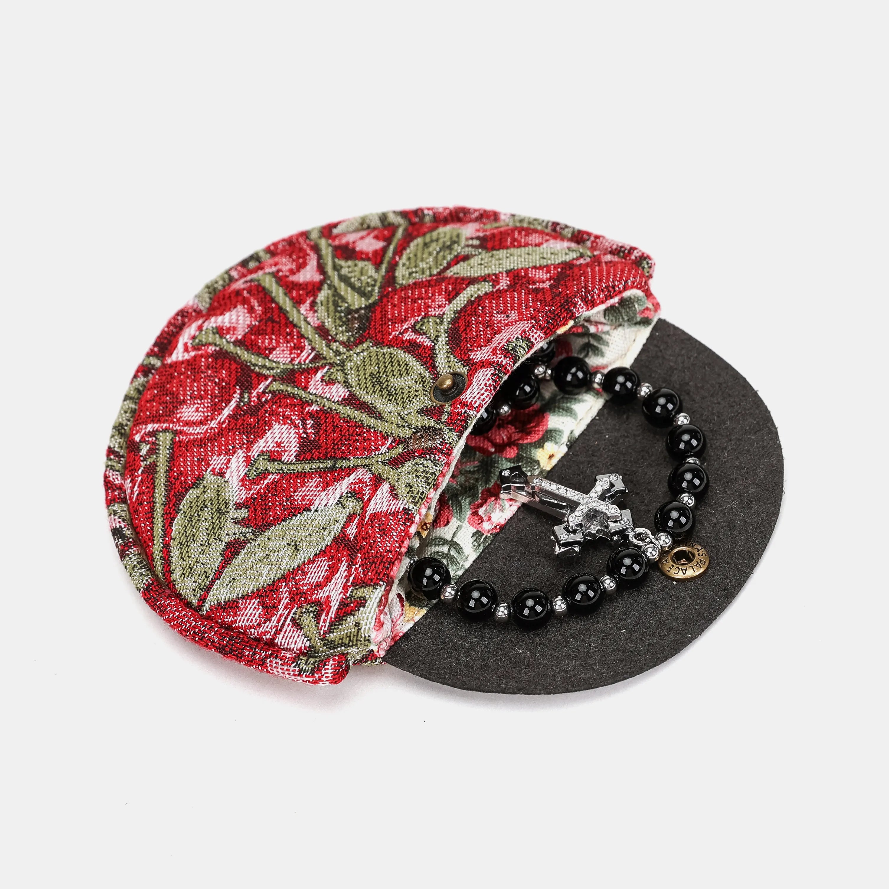 Cherry Cascade Rosary Bag Carpetbag of America in use