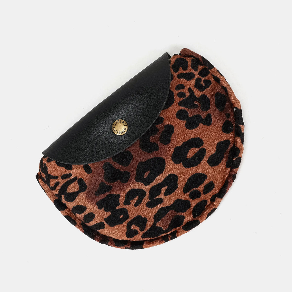 Leopard Classic Rosary Bag Carpetbag of America lay flat