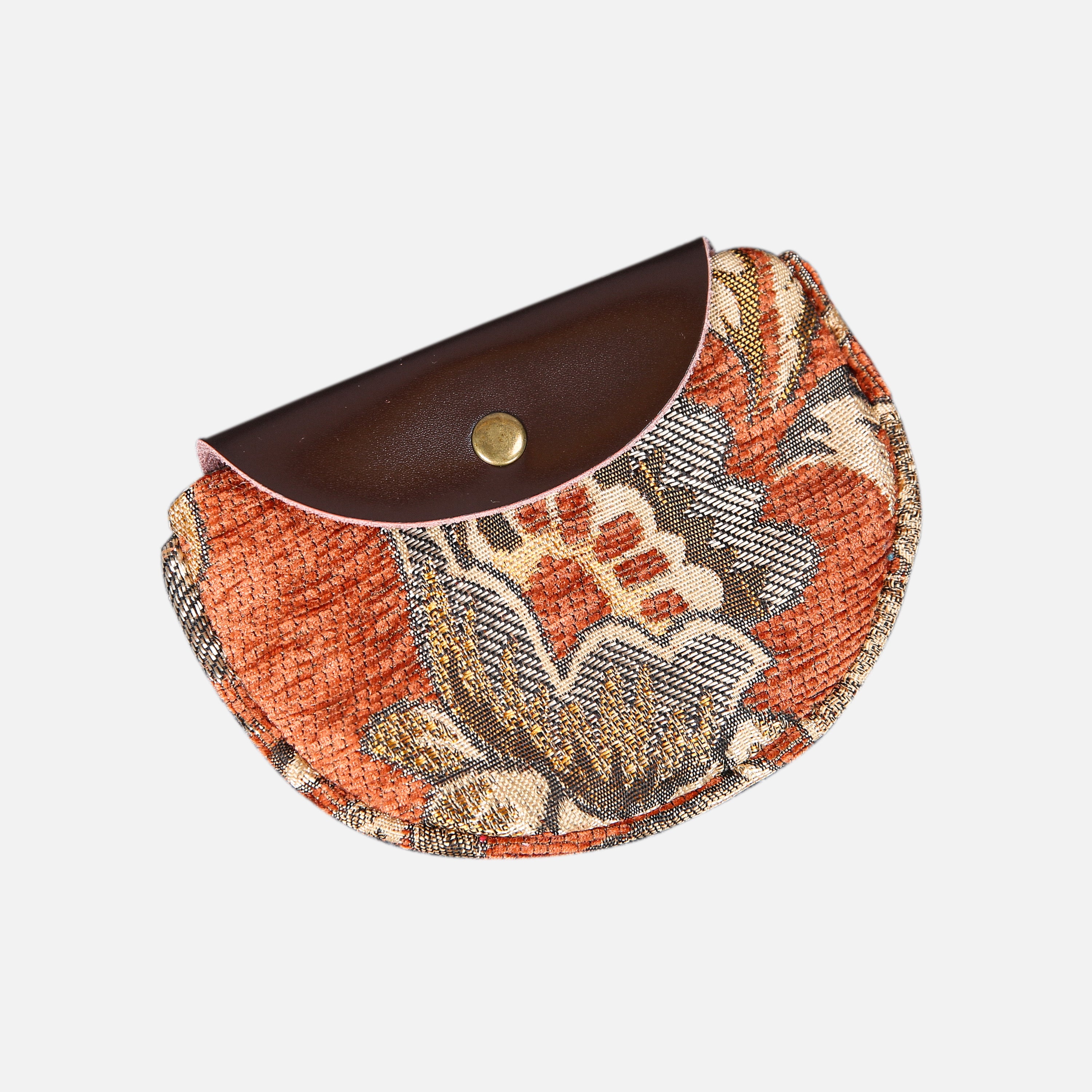 Paisley Orange Flap Coin Purse  MCW Handmade-2