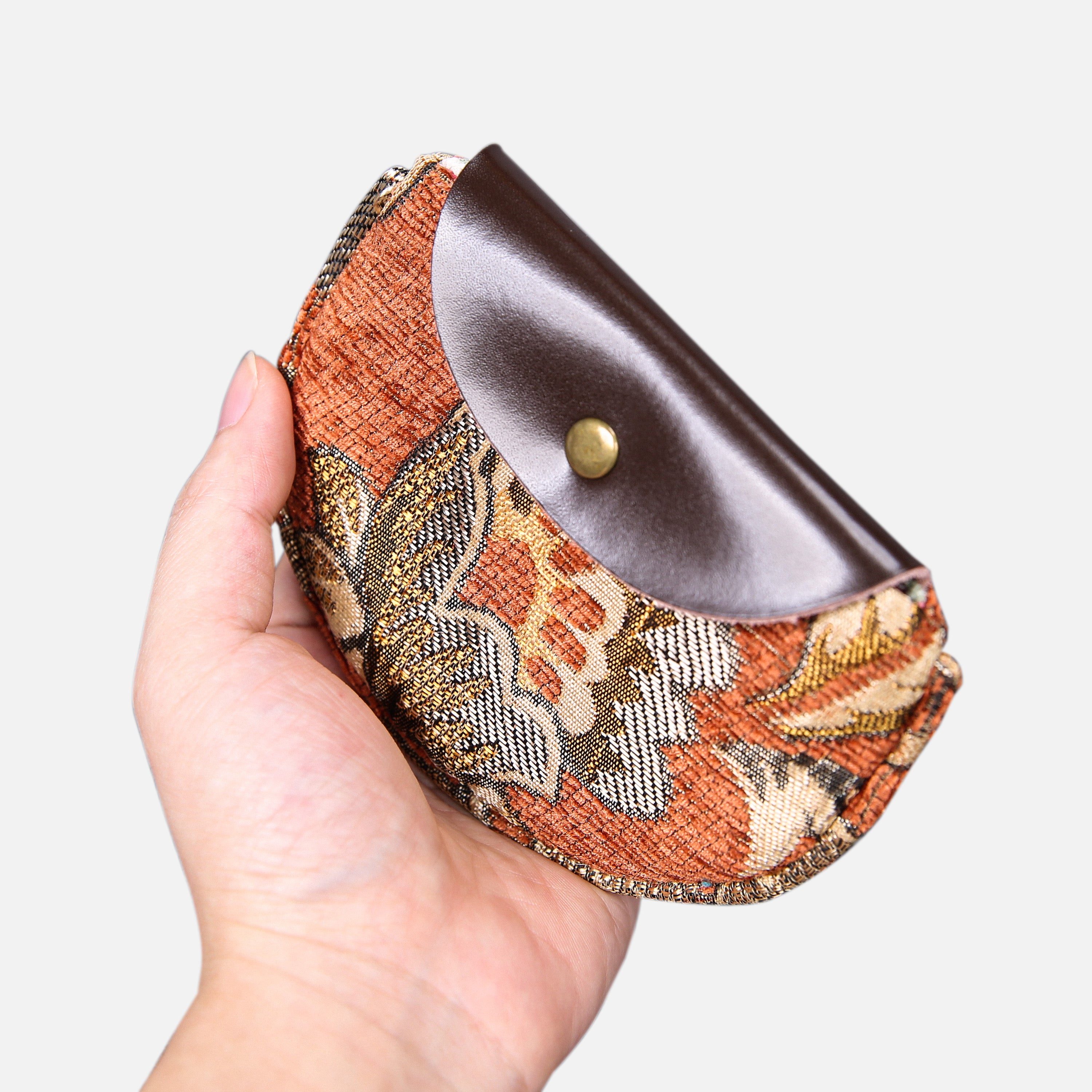 Paisley Orange Flap Coin Purse  MCW Handmade