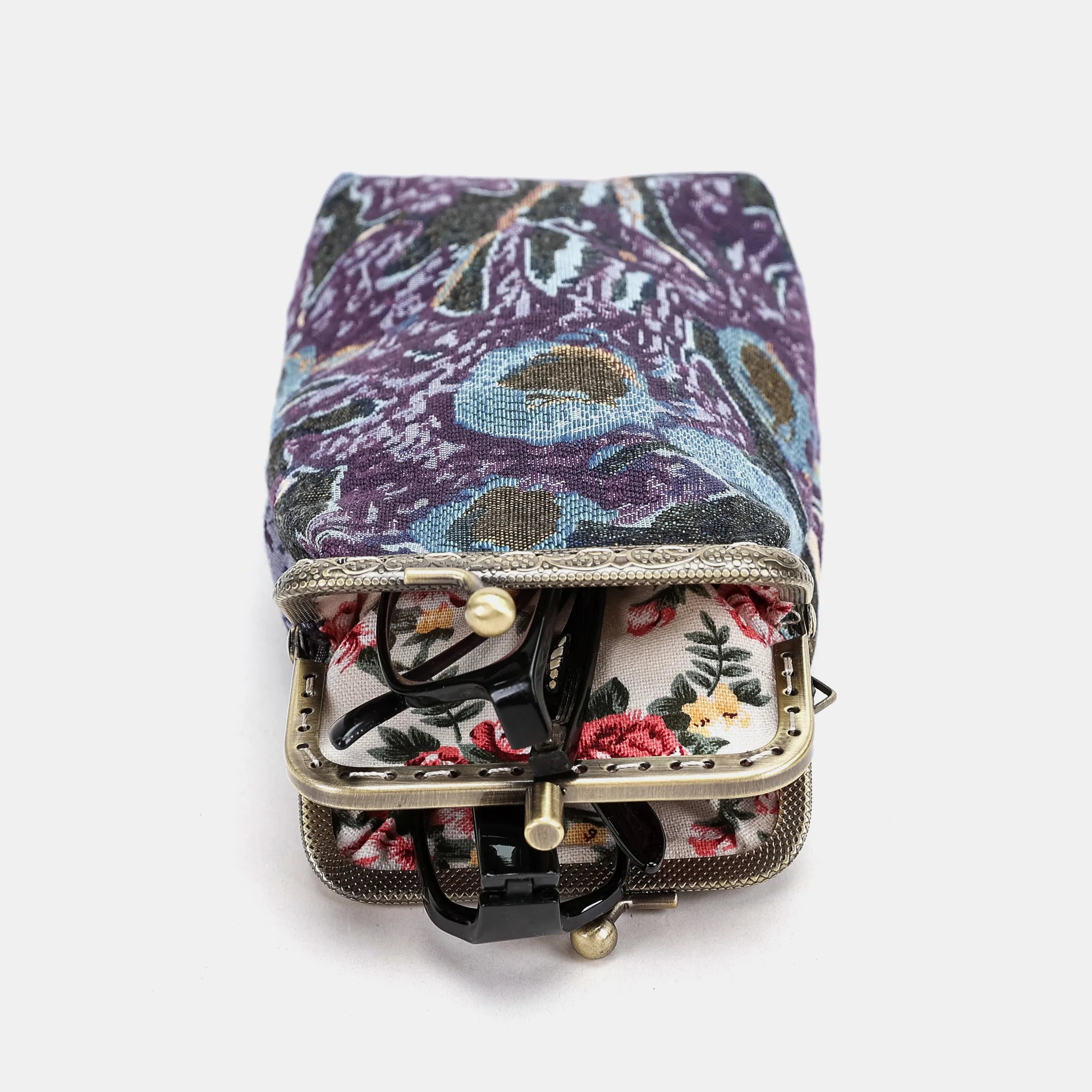 Eyeglasses Carpet Case Abstract Blue opening forward