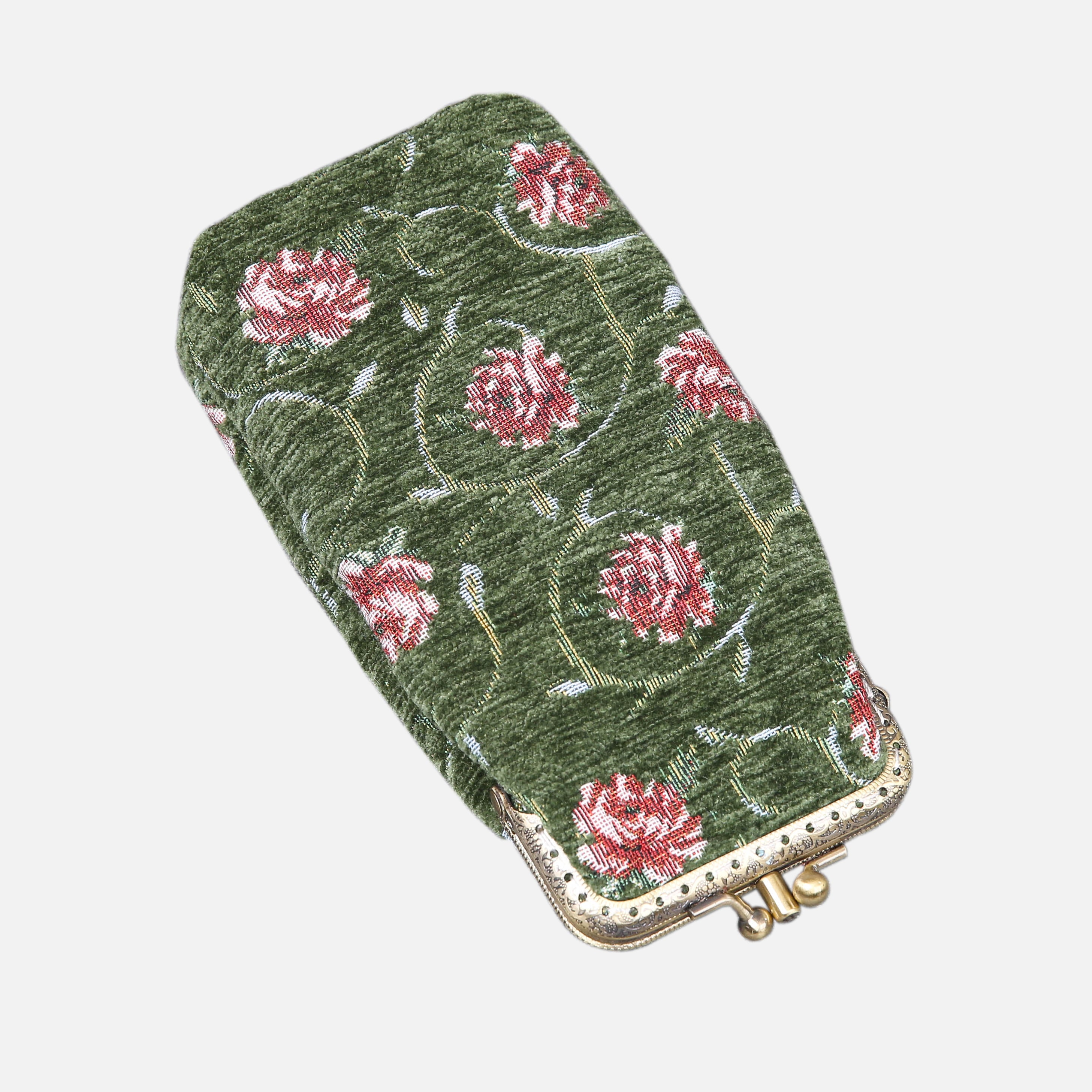 Rose Series Arugula Green Carpet Eyeglasses Case  MCW Handmade