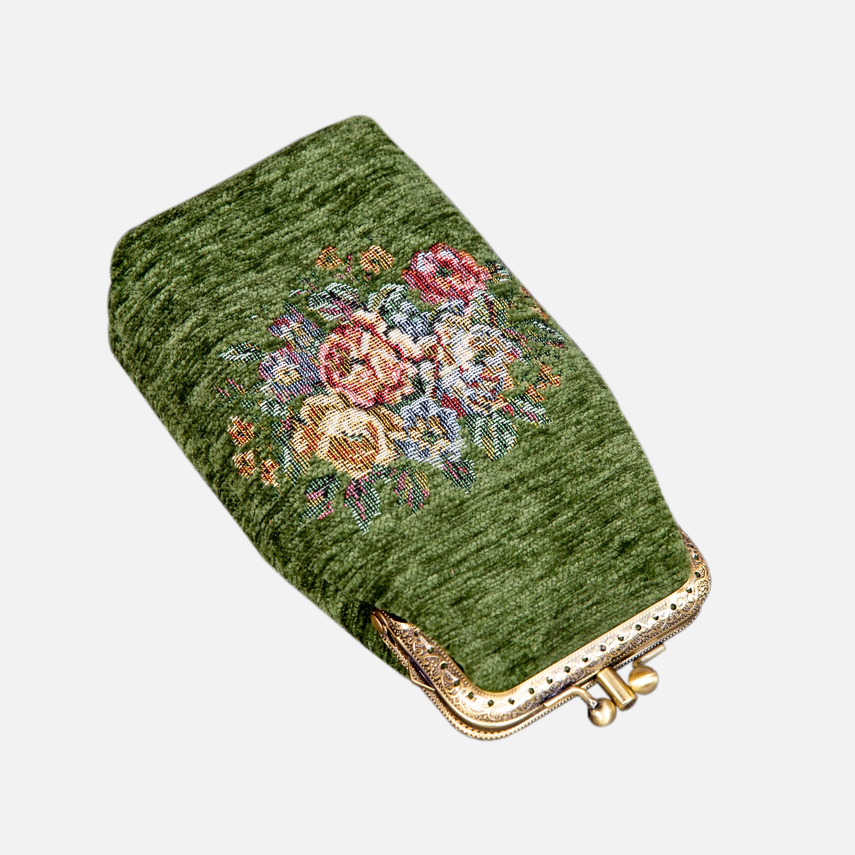 Bouquet Carpet Eyeglasses Case  MCW Handmade Arugula Green