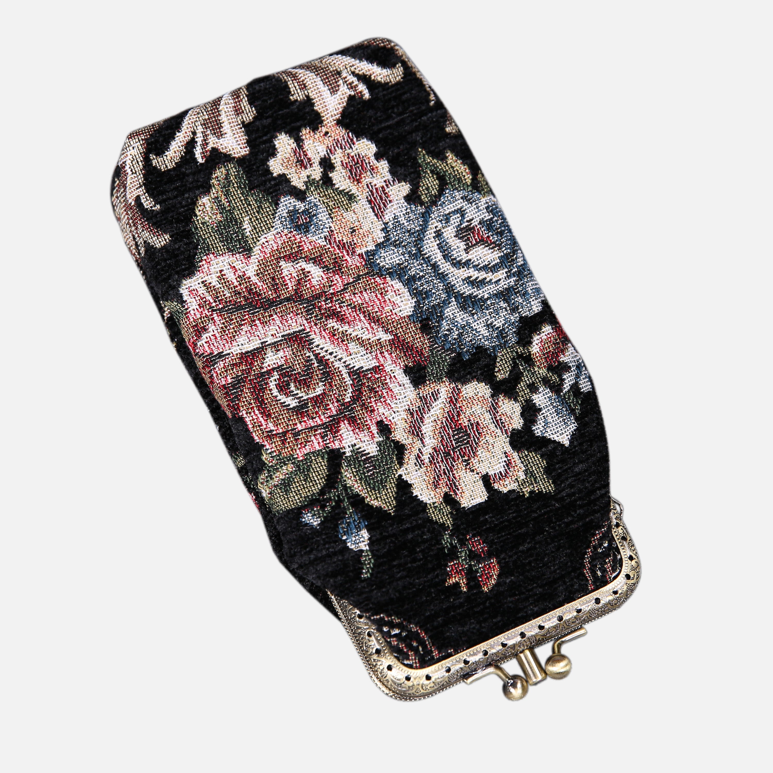 Floral Black Carpet Eyeglasses Case  MCW Handmade