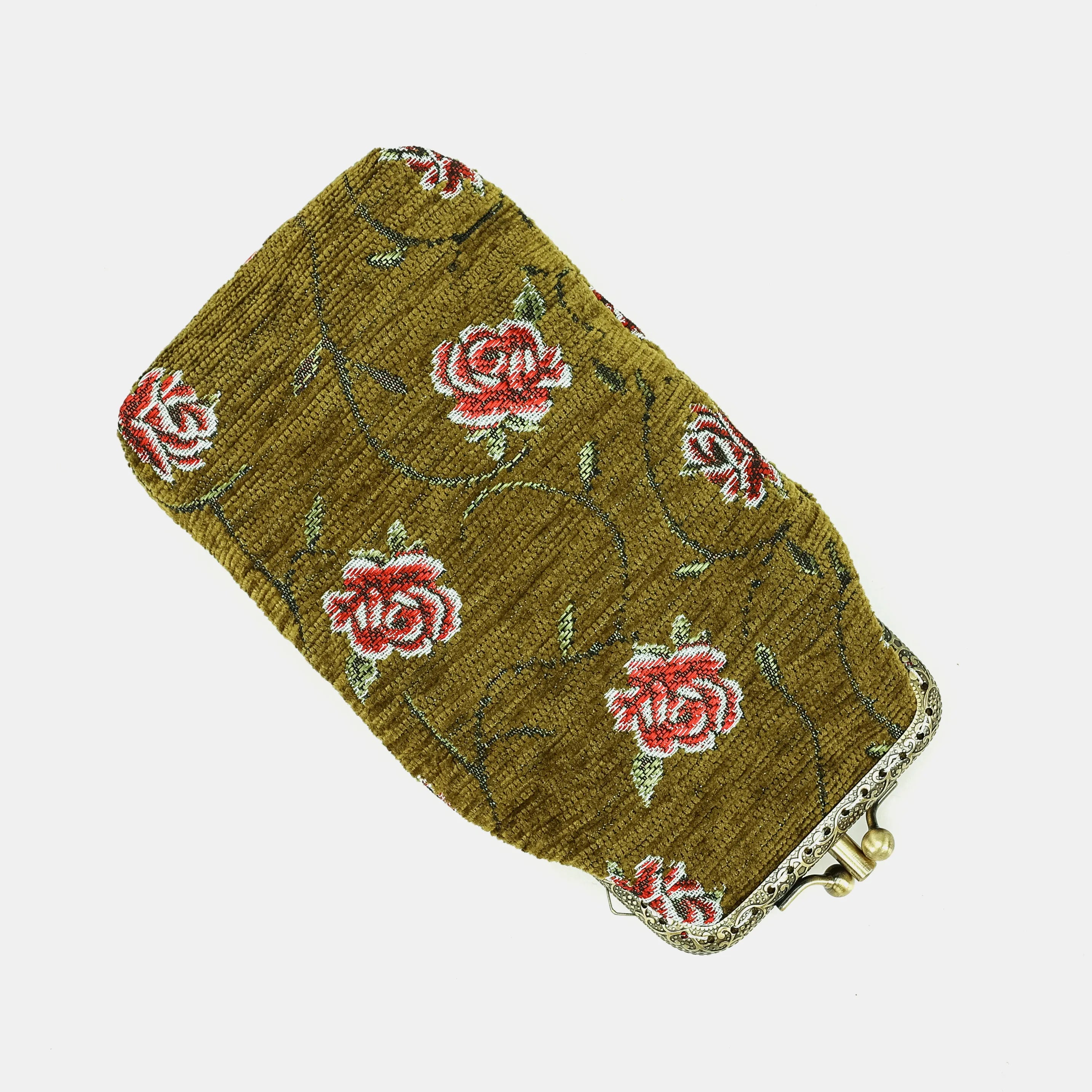 Climbing Rose Avocado Eyeglasses Carpet Case Carpetbag of America main