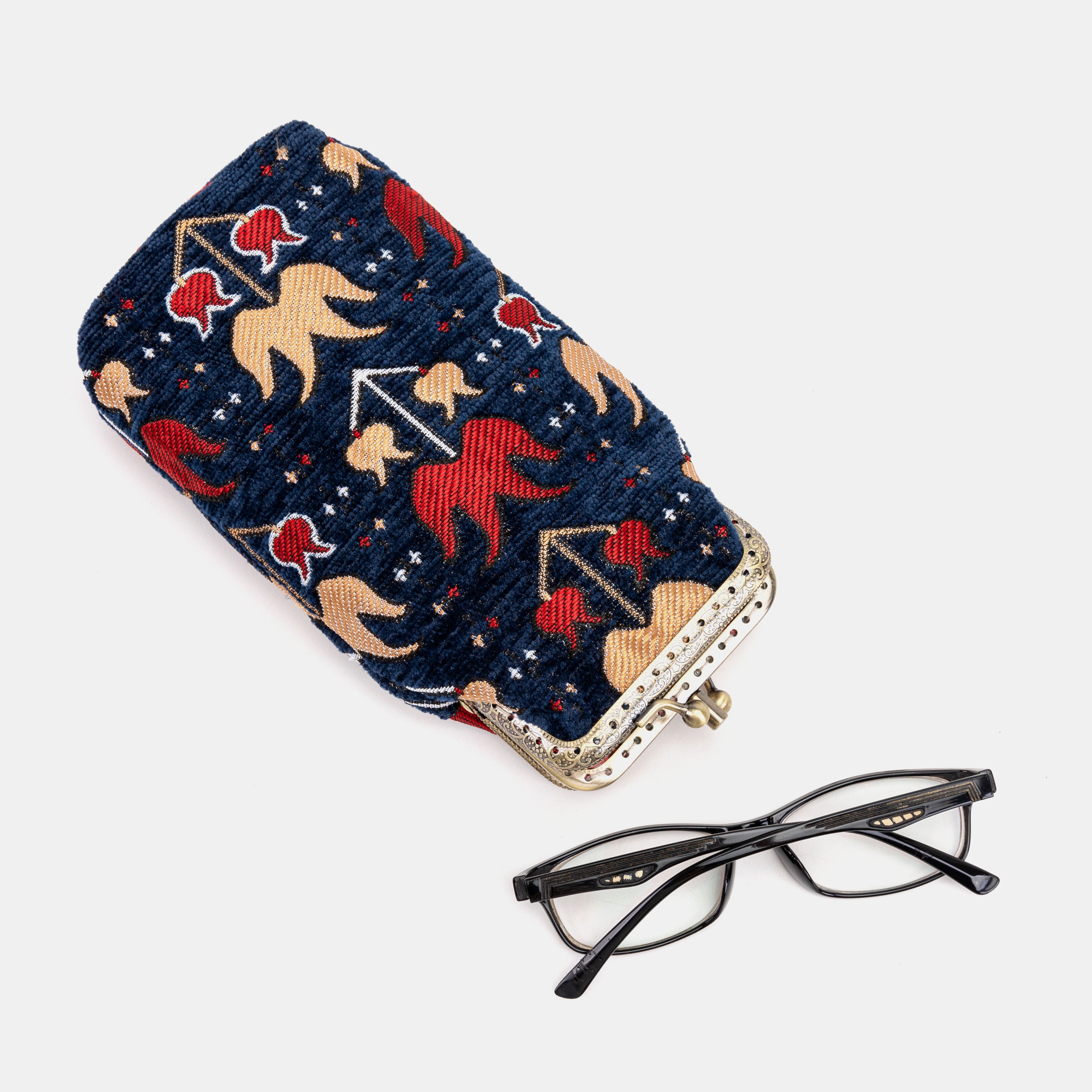 Opium Poppy Carpet Eyeglasses Case of America with glasses