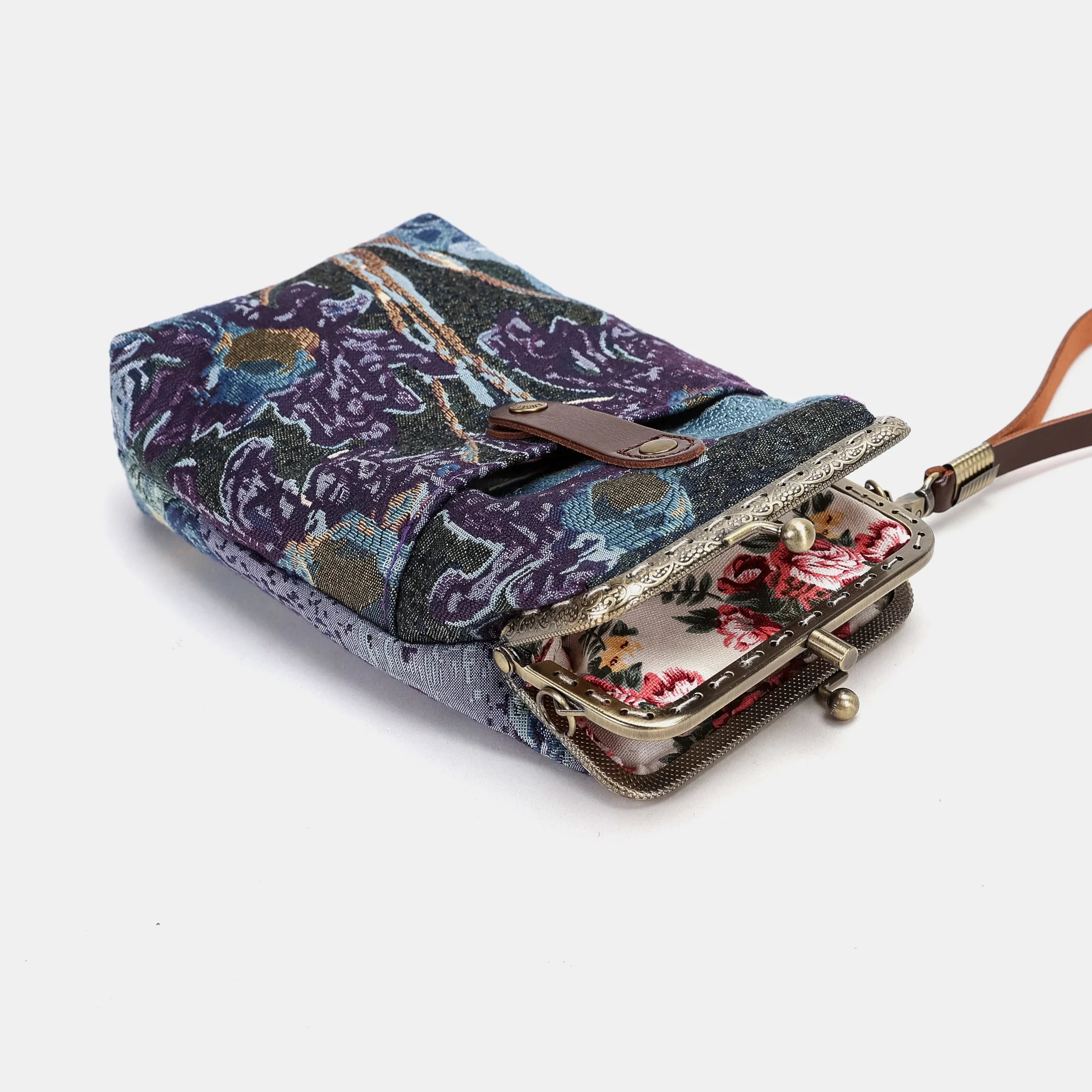 Abstract Blue Phone Carpet Case of America open to the side