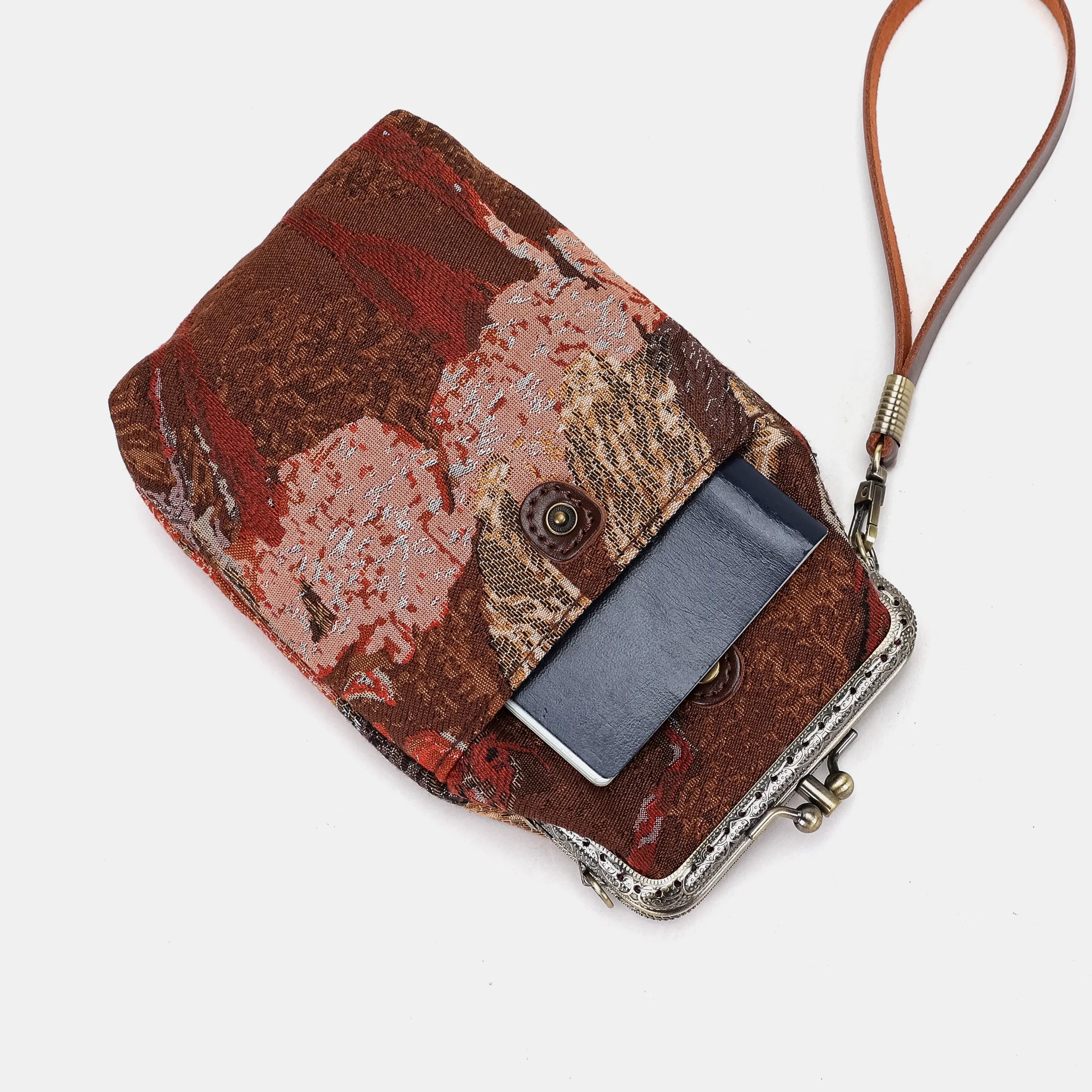 Abstract Brown Phone Carpet Case of America in use