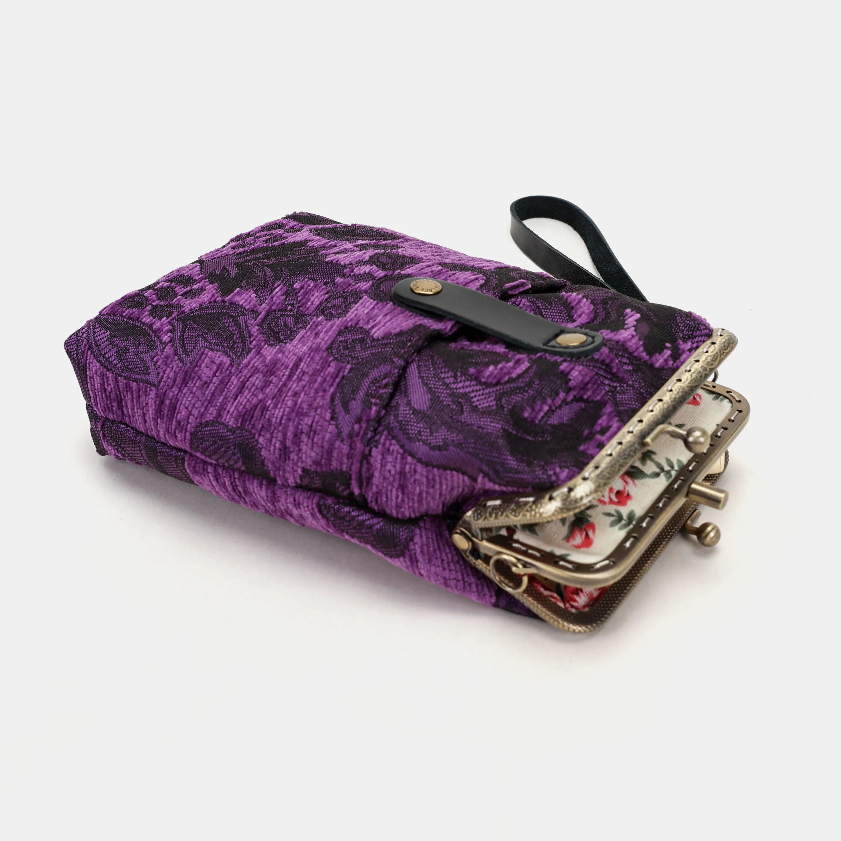 Victorian Blossom Purple Phone Carpet Case of America open to the side
