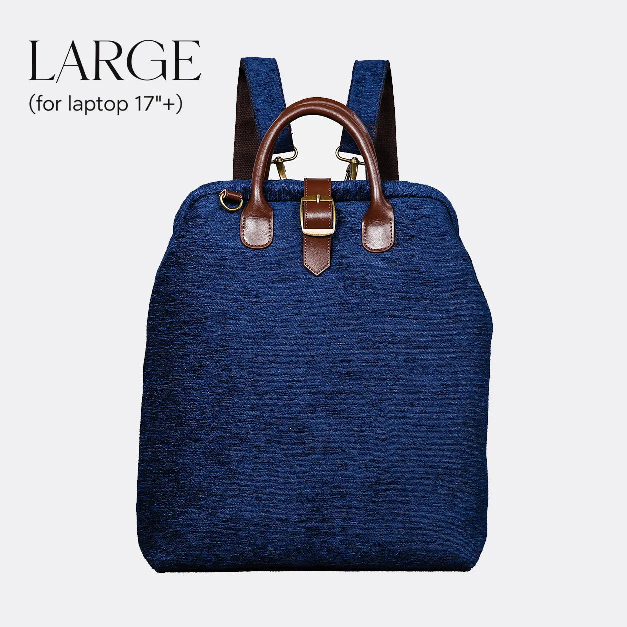Solid Blue Carpet Large Laptop Backpack Carpetbag of America main
