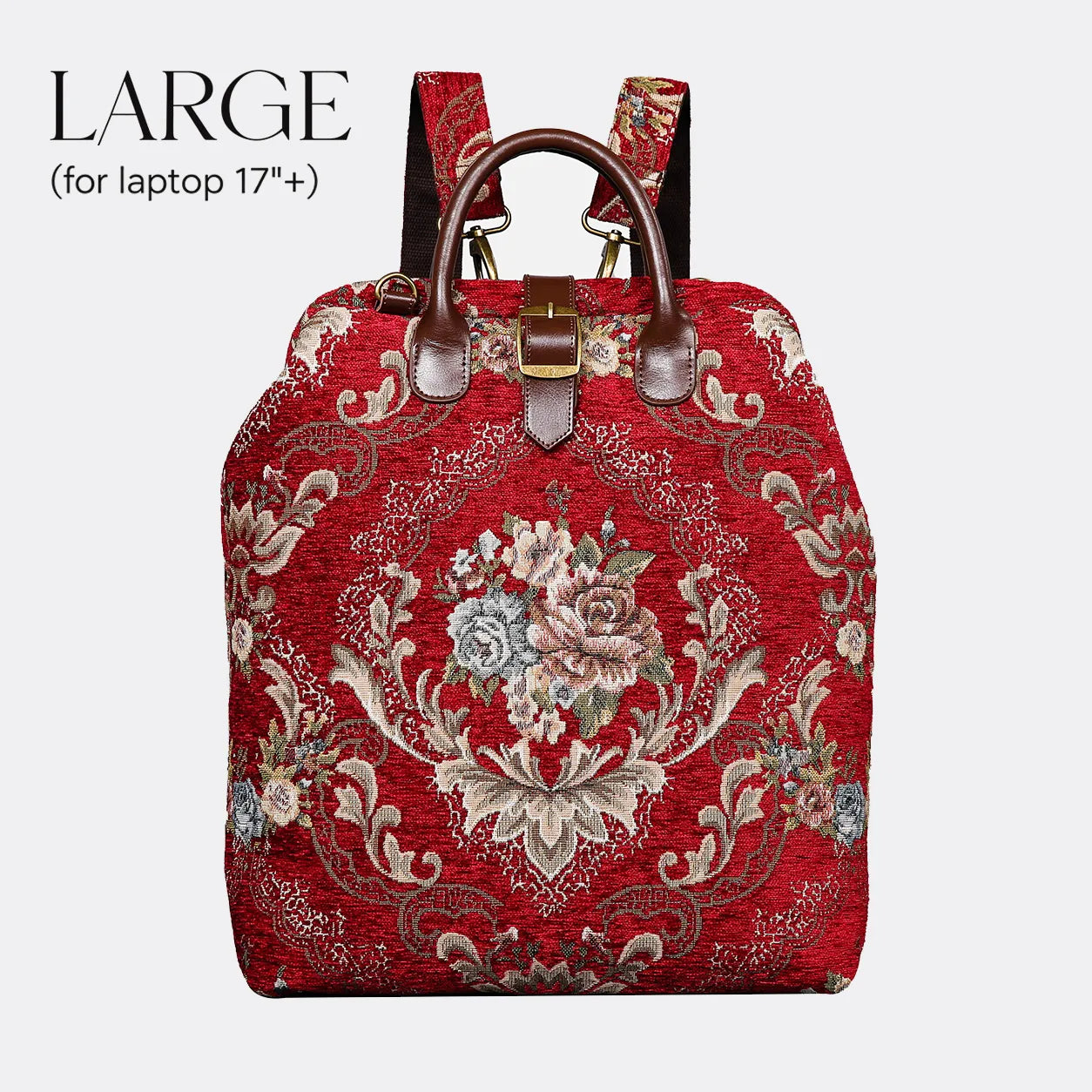 Floral Red Carpet Large Laptop Backpack Carpetbag of America main