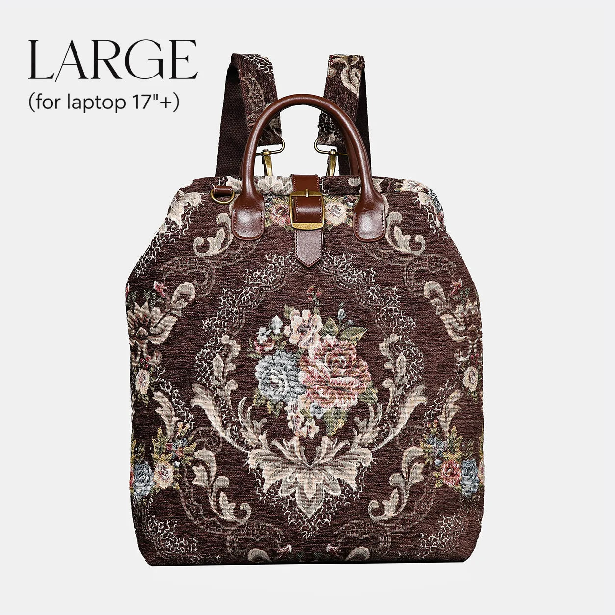 Floral Coffee Carpet Large Laptop Backpack Carpetbag of America main