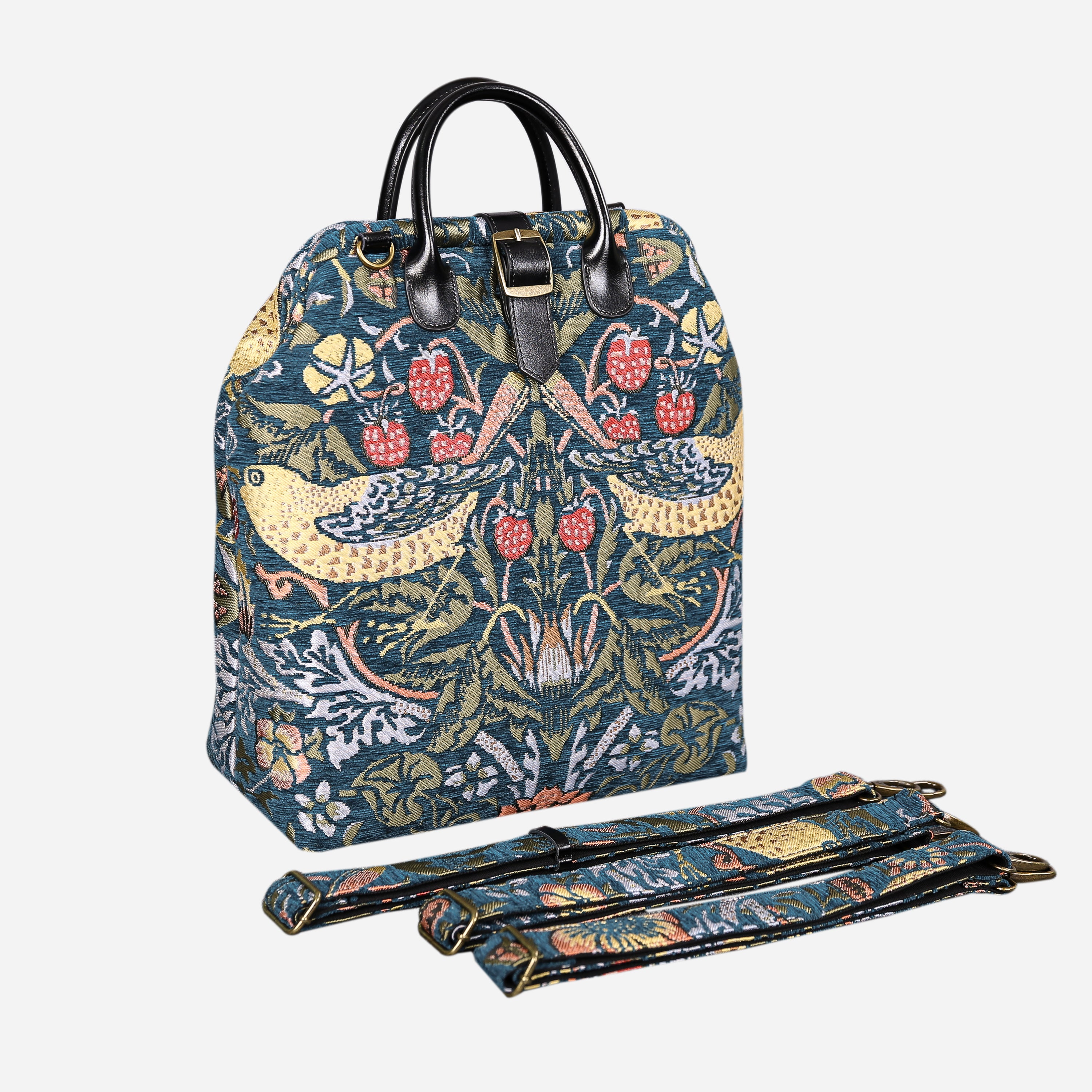 William Morris Strawberry Thief Carpet Laptop Backpack  MCW Handmade-2