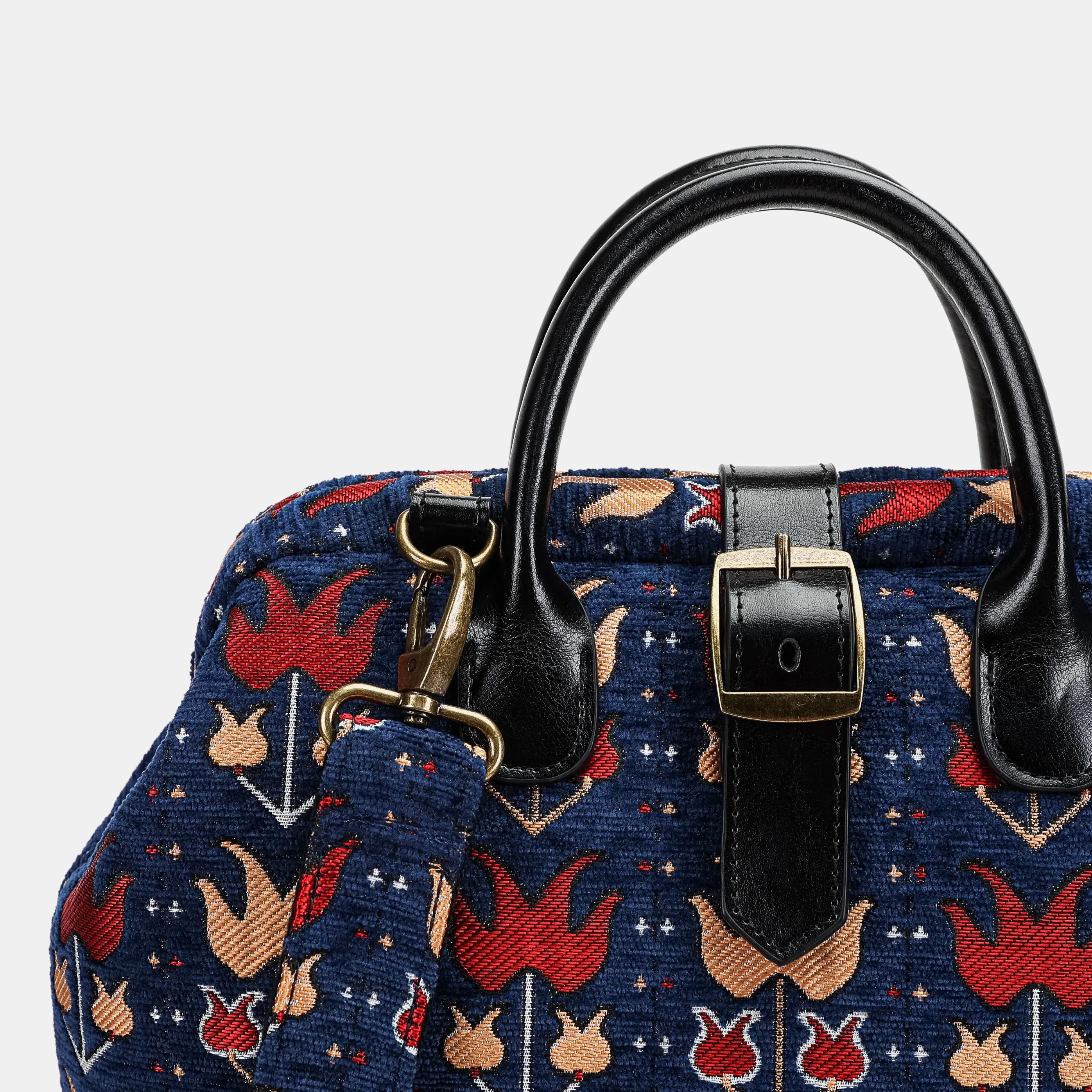 Poppy Bloom Carpet Laptop Backpack MCW Handmade detail