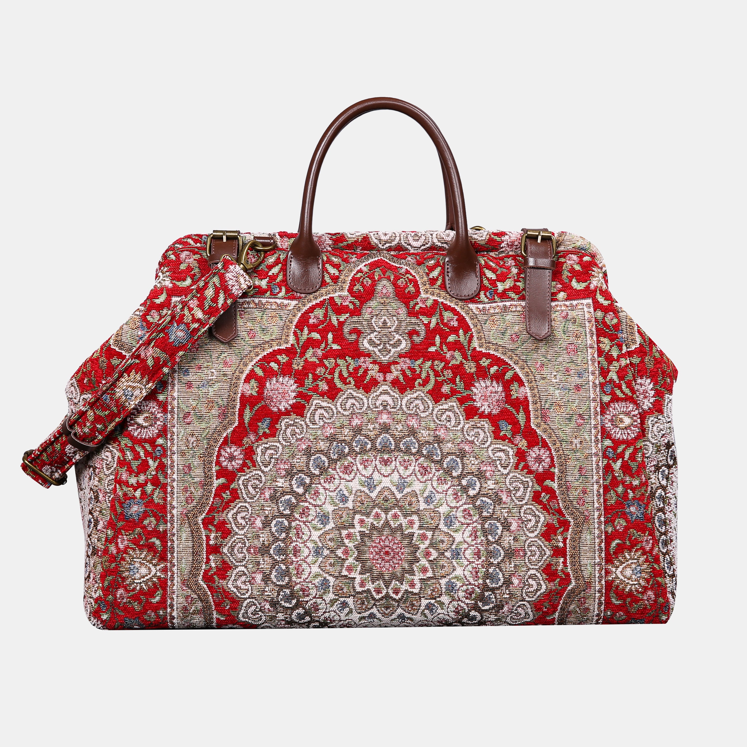 Oriental Red Large Carpetbag  MCW Handmade