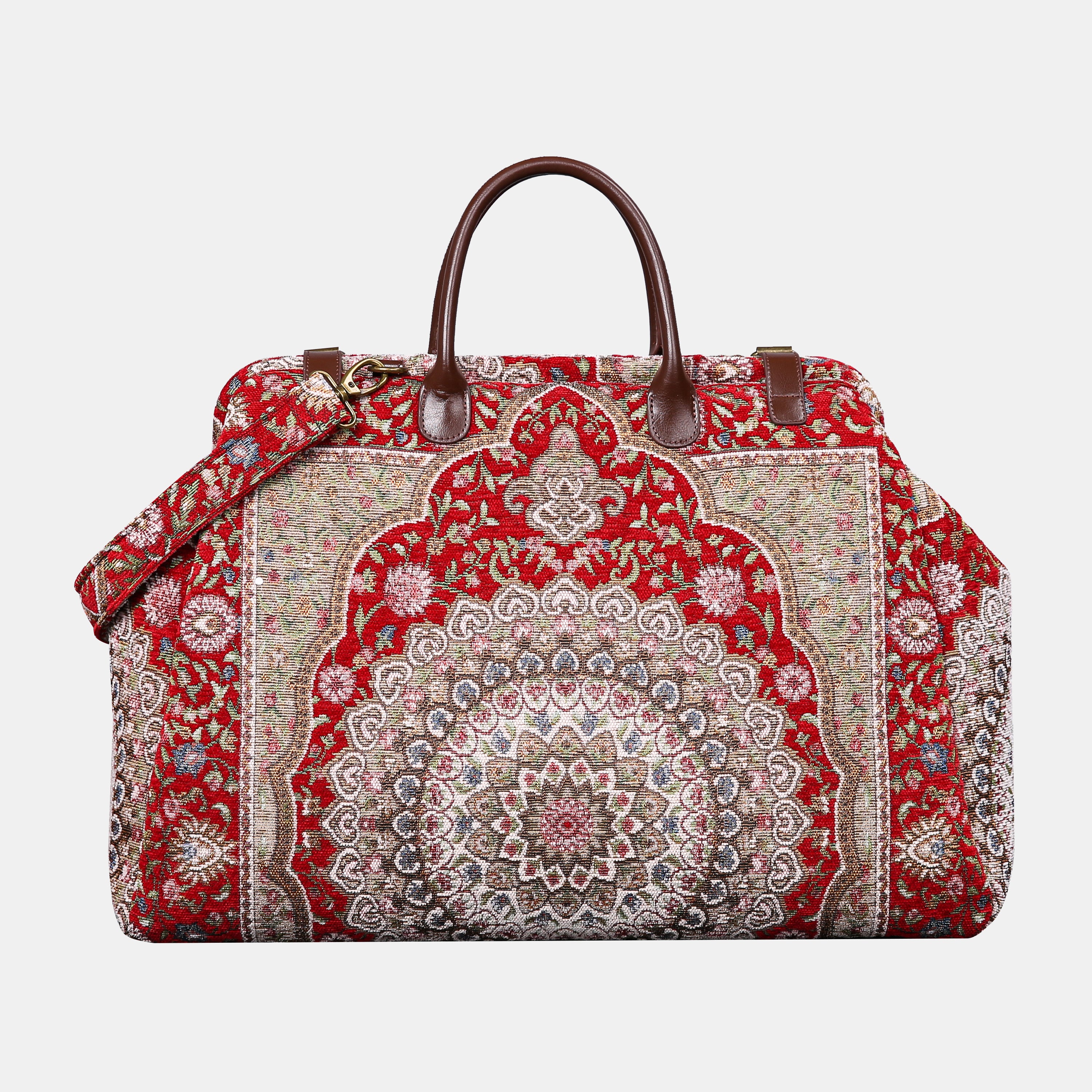 Oriental Red Large Carpetbag  MCW Handmade-3