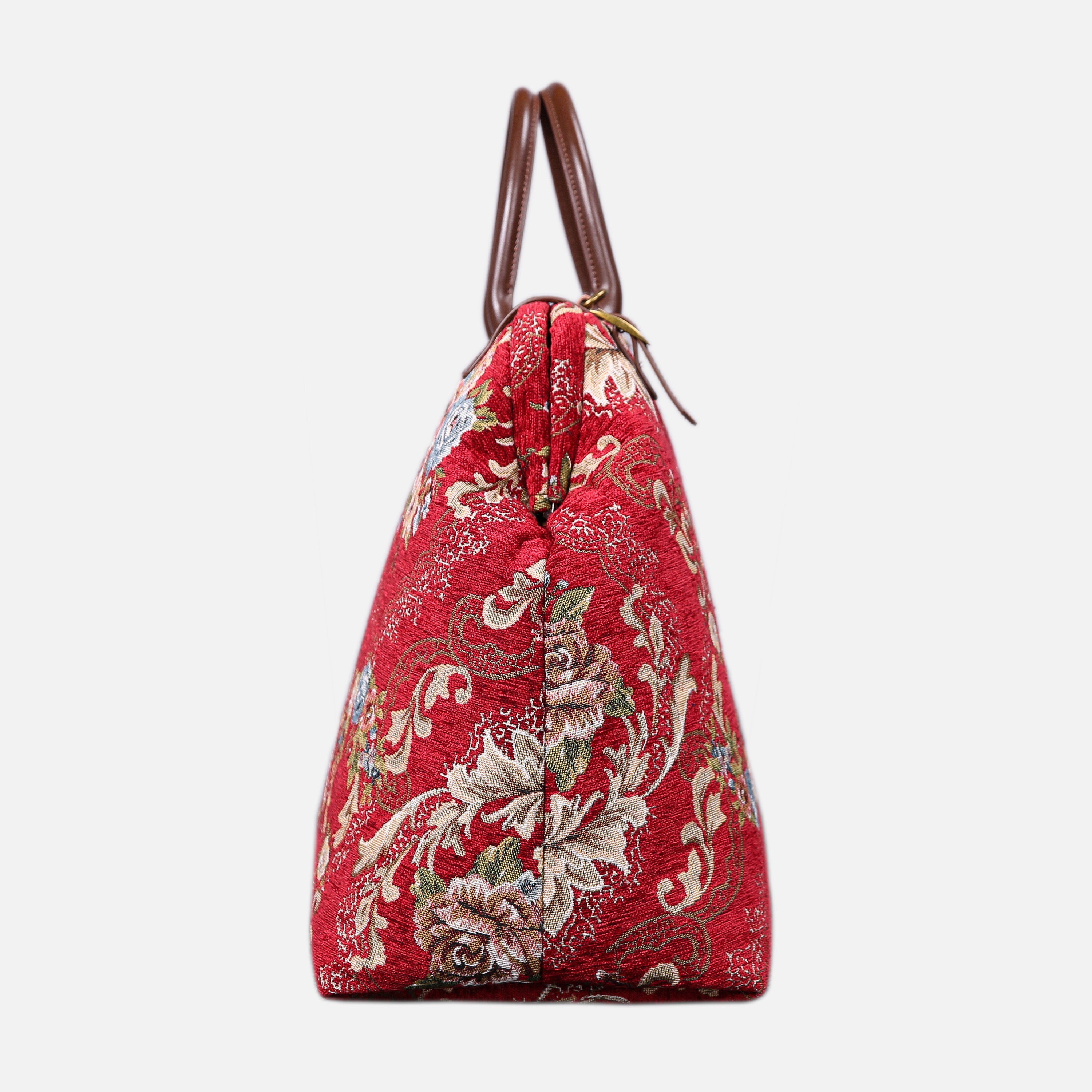 Floral Red Large Carpetbag  MCW Handmade-2