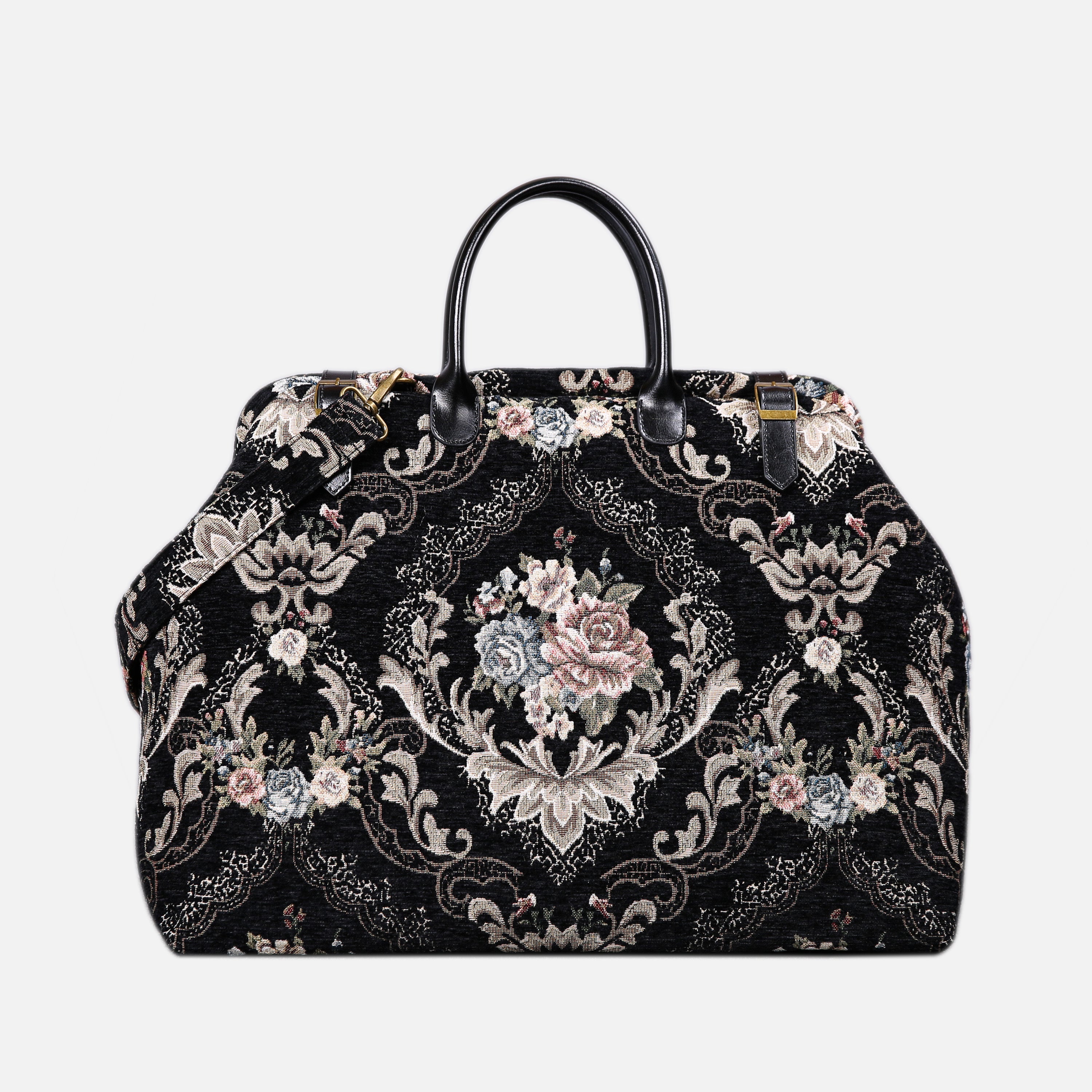 Floral Black Large Carpetbag  MCW Handmade