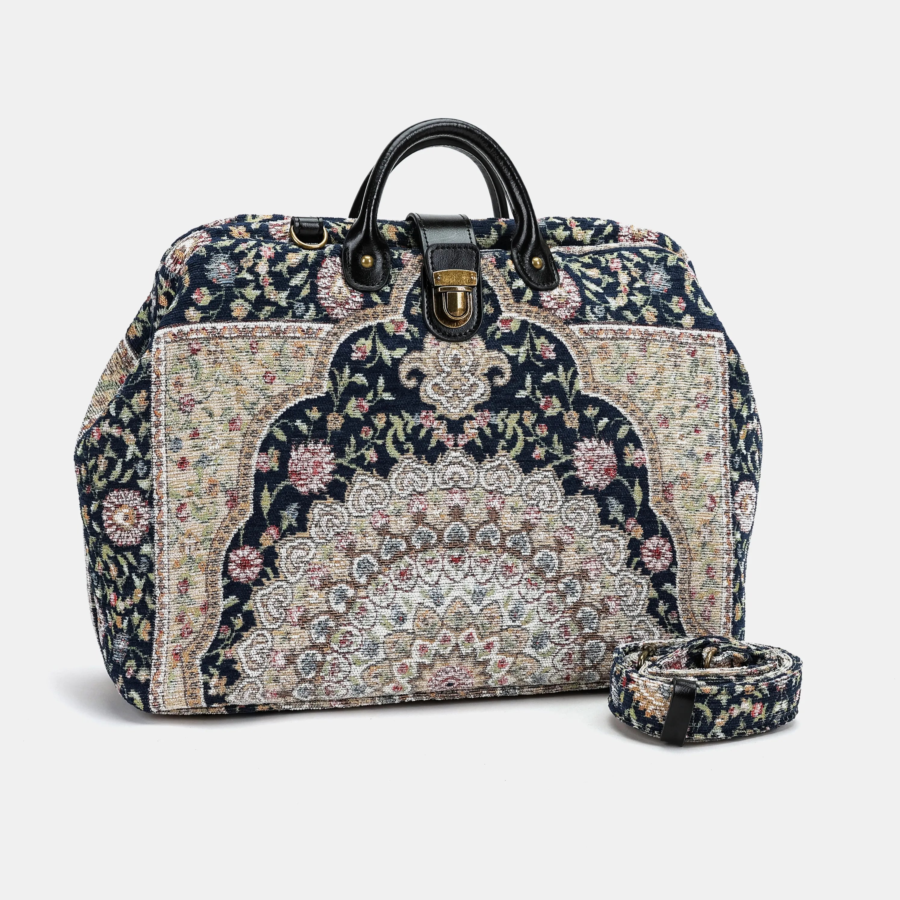 Oriental Navy Carpetbag of America with shoulder strap