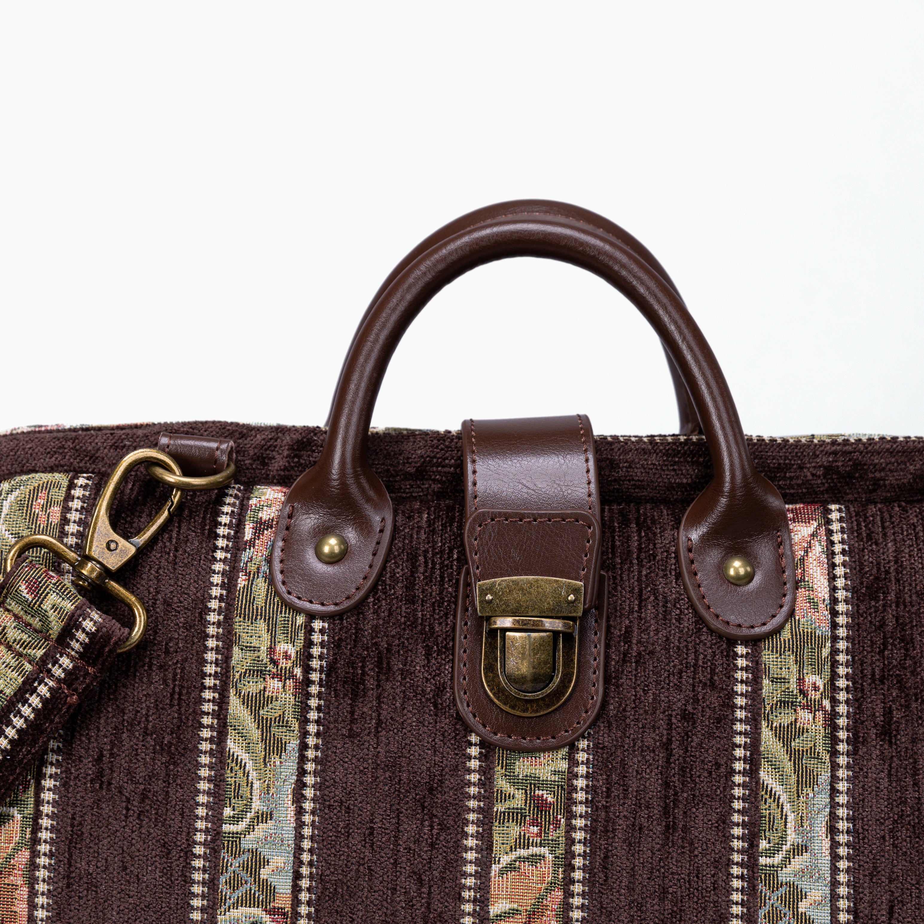 Floral Stripes Brown Work Bag