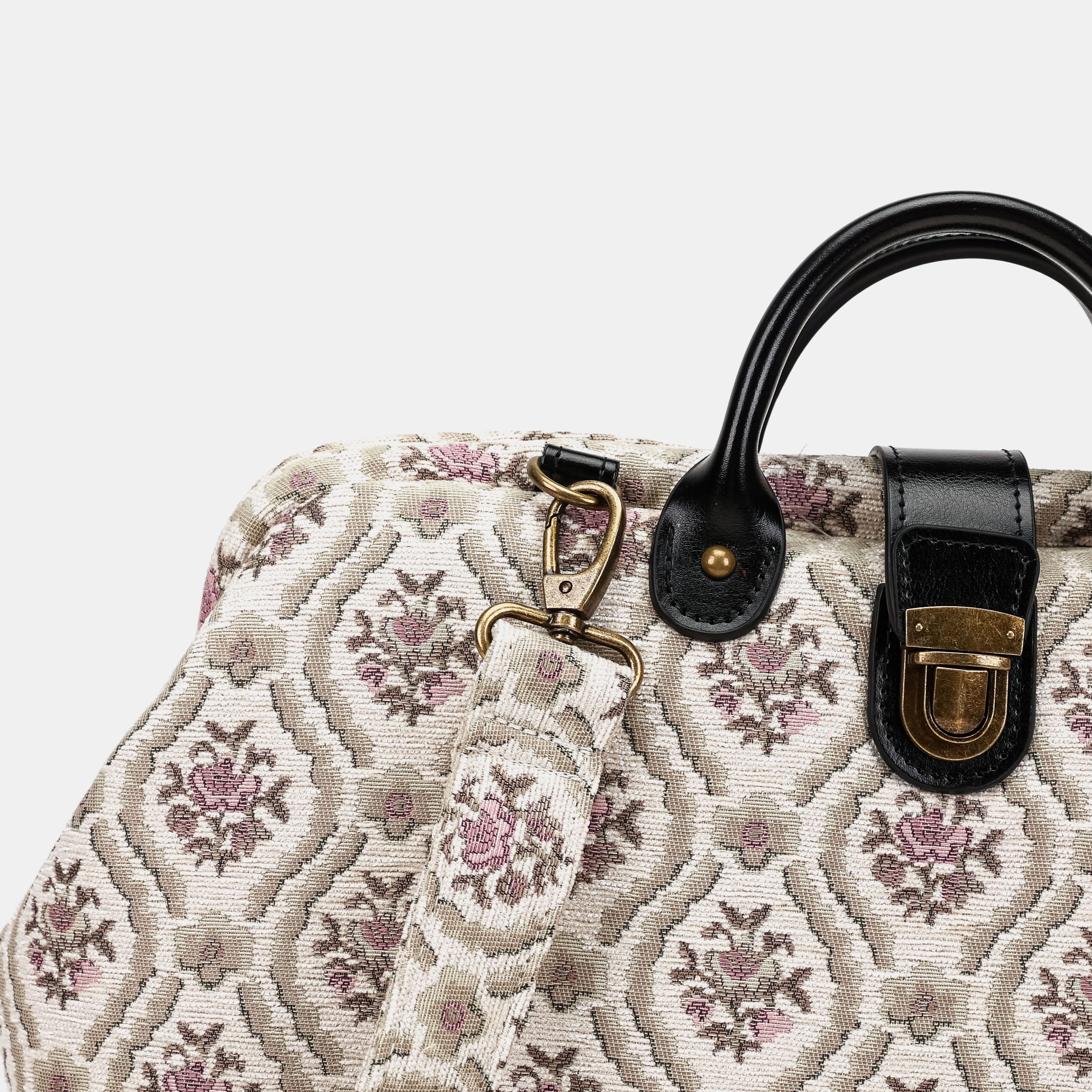 Traditional Cream Laptop Work Bag Carpetbag of America details