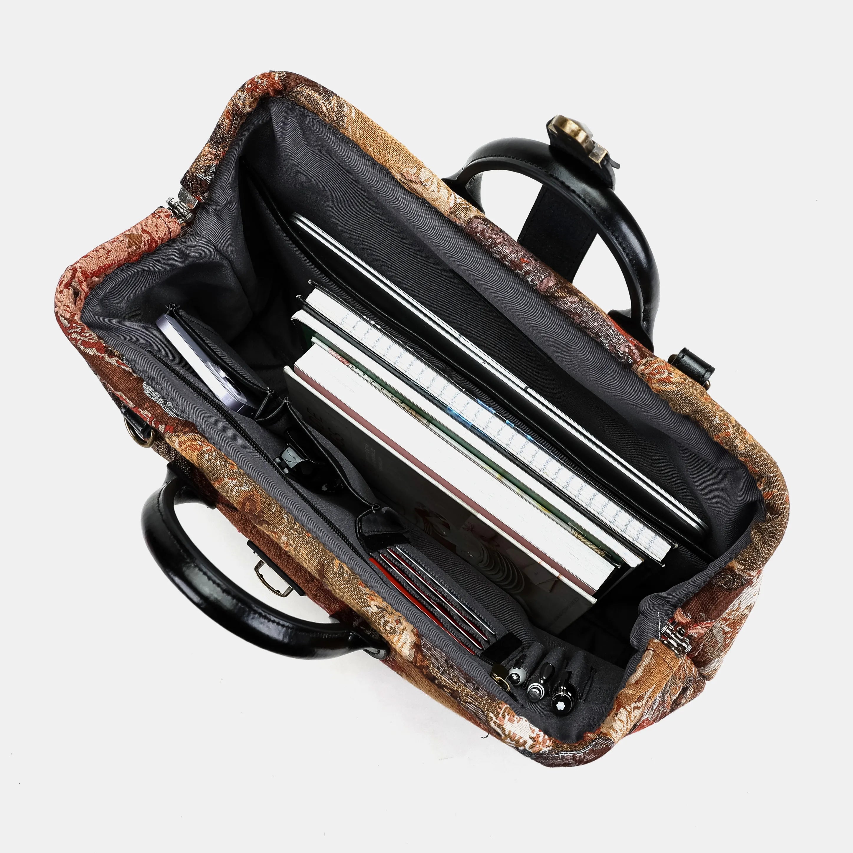 Abstract Brown Laptop Work Bag of American inside