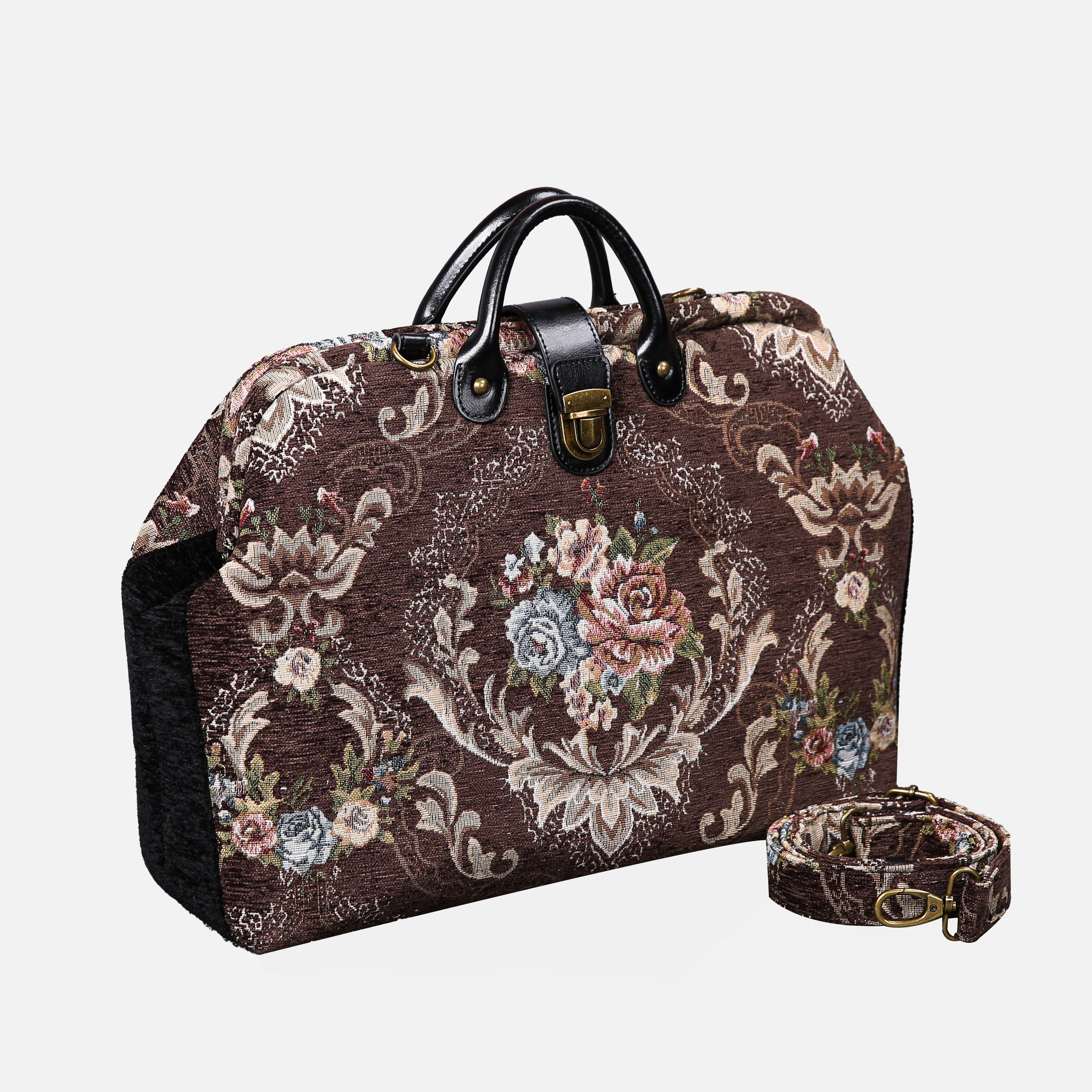 Floral Brown Color carpet bag MCW Handmade-1