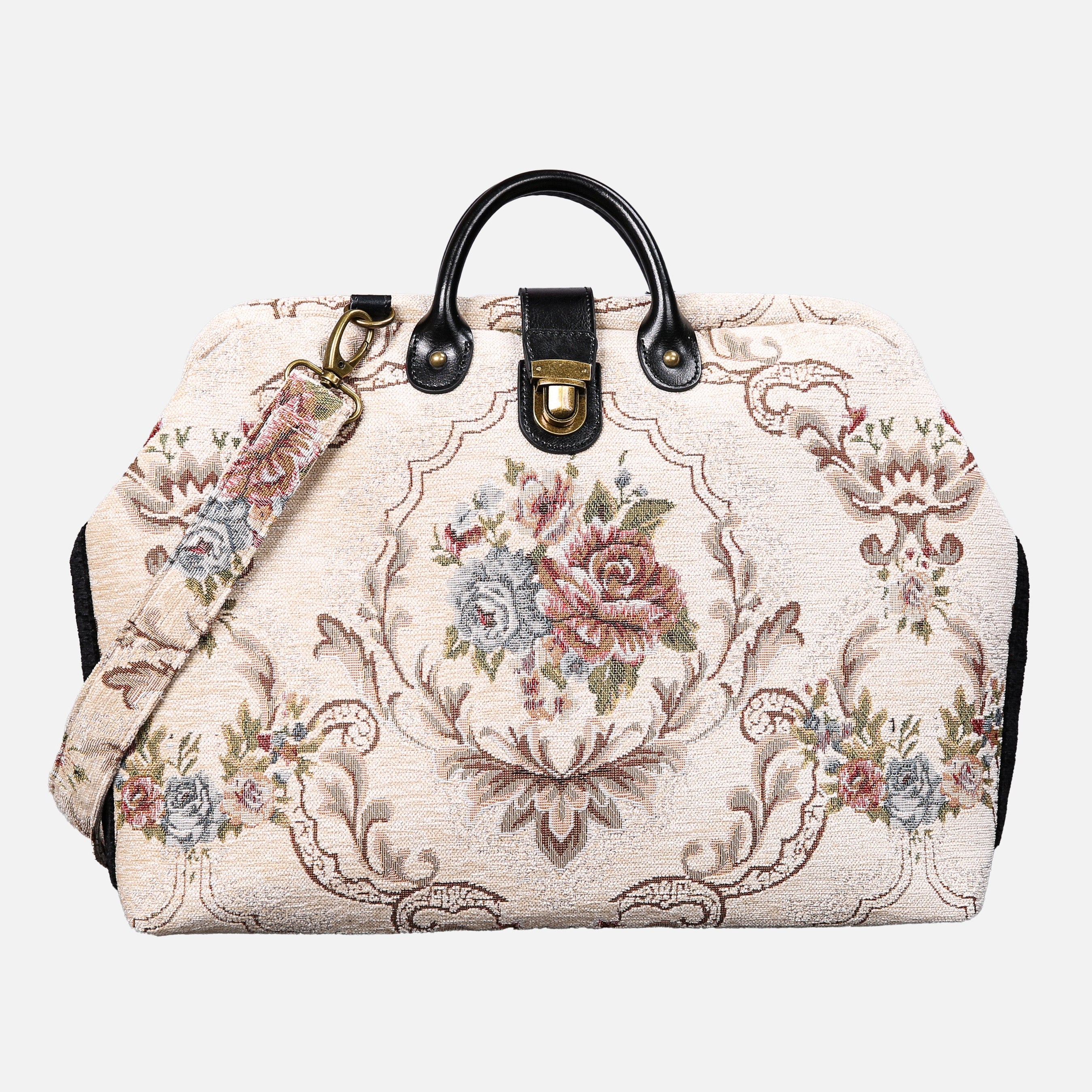 Floral Cream carpet bag MCW Handmade