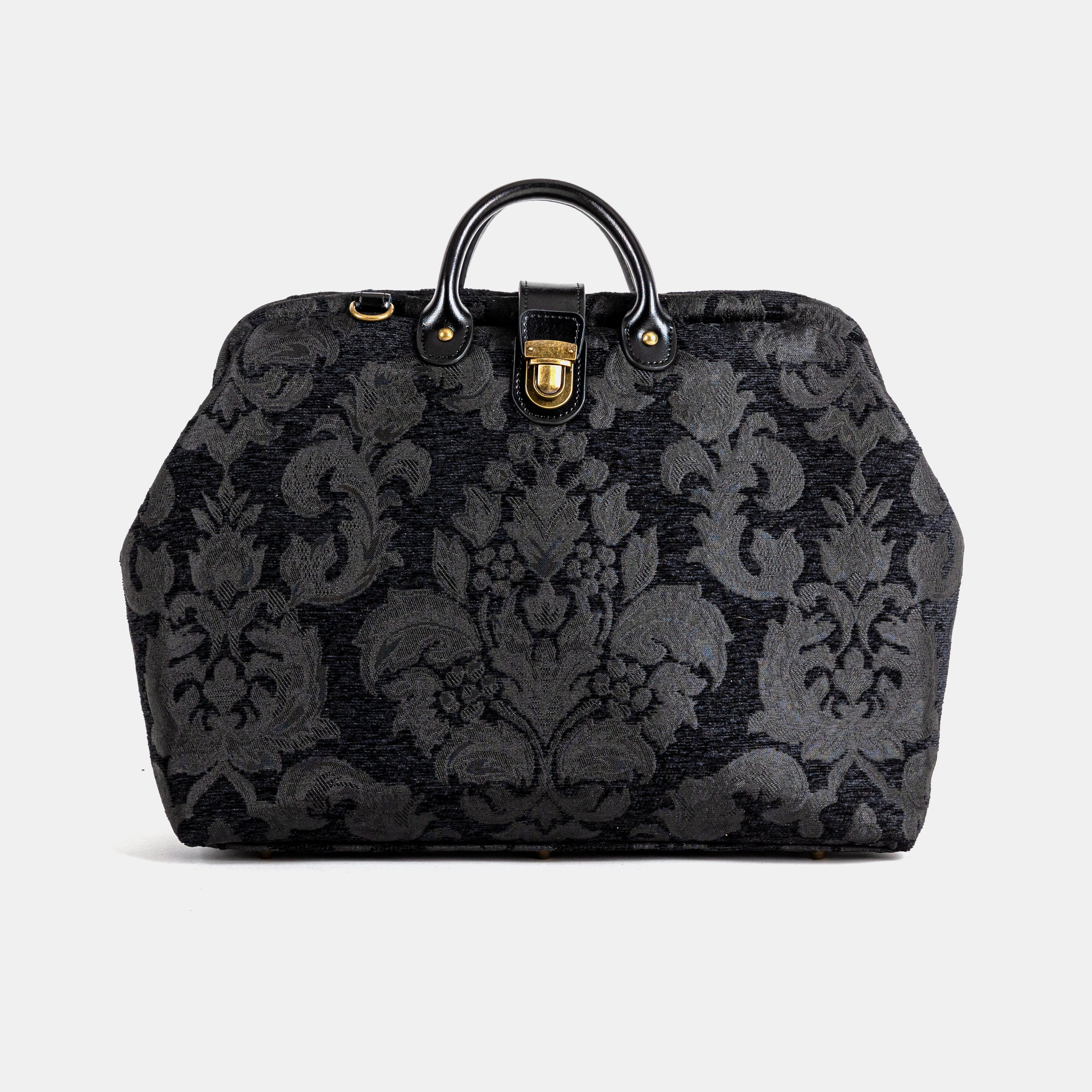 Victorian Blossom Black/Black Laptop Work Bag front